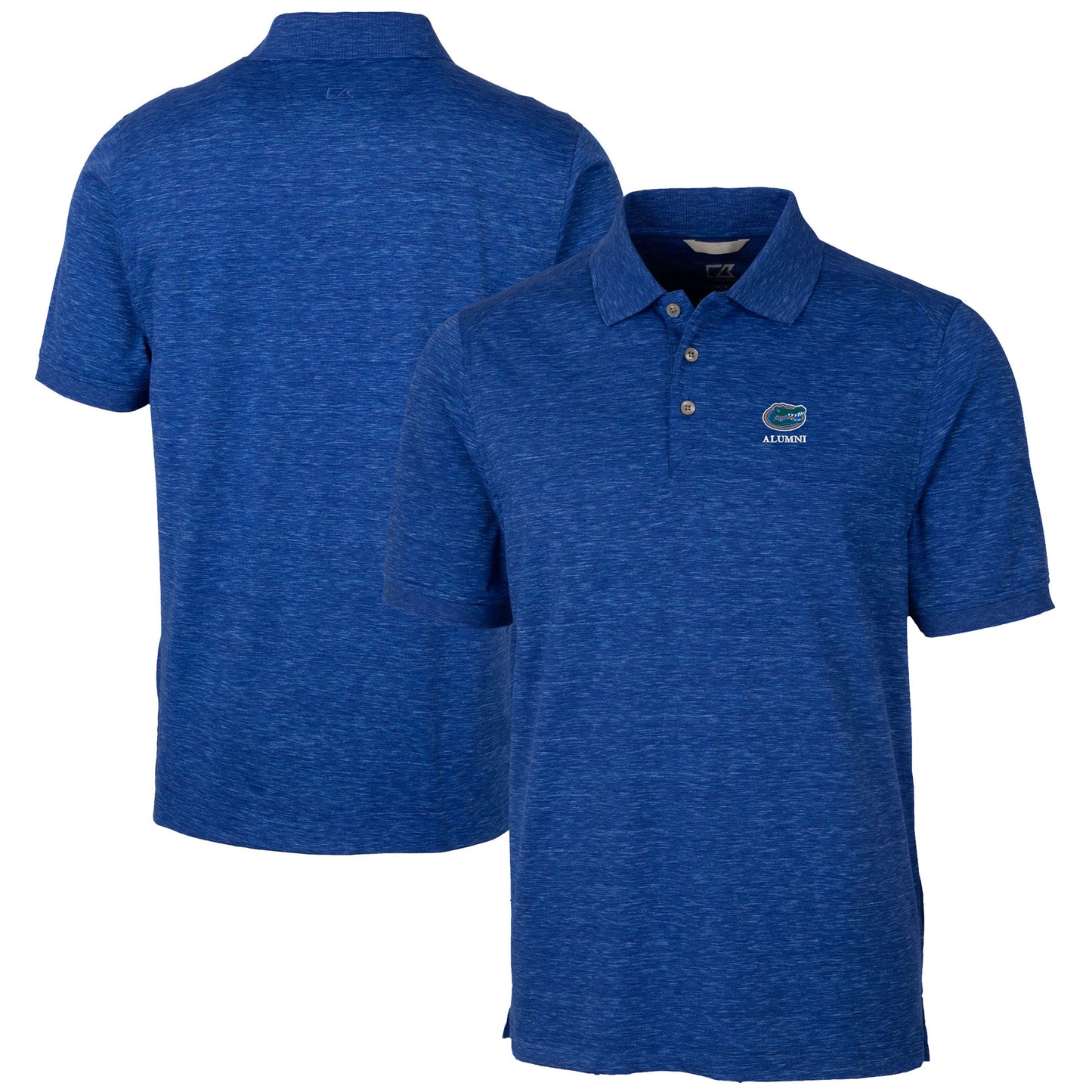 Men's Cutter & Buck Royal Florida Gators Alumni Logo Advantage Space Dye Tri-Blend DryTec Polo