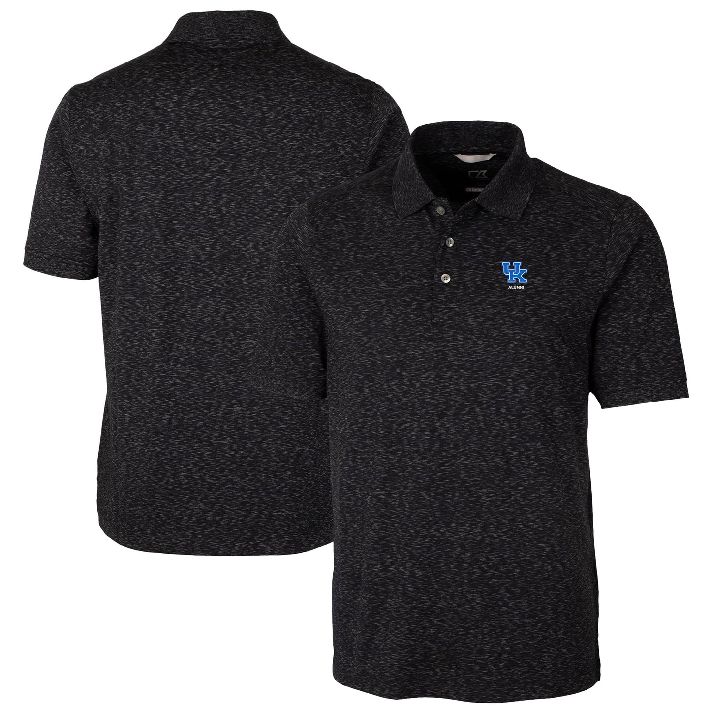 Men's Cutter & Buck Black Kentucky Wildcats Alumni Logo Advantage Space Dye Tri-Blend DryTec Polo