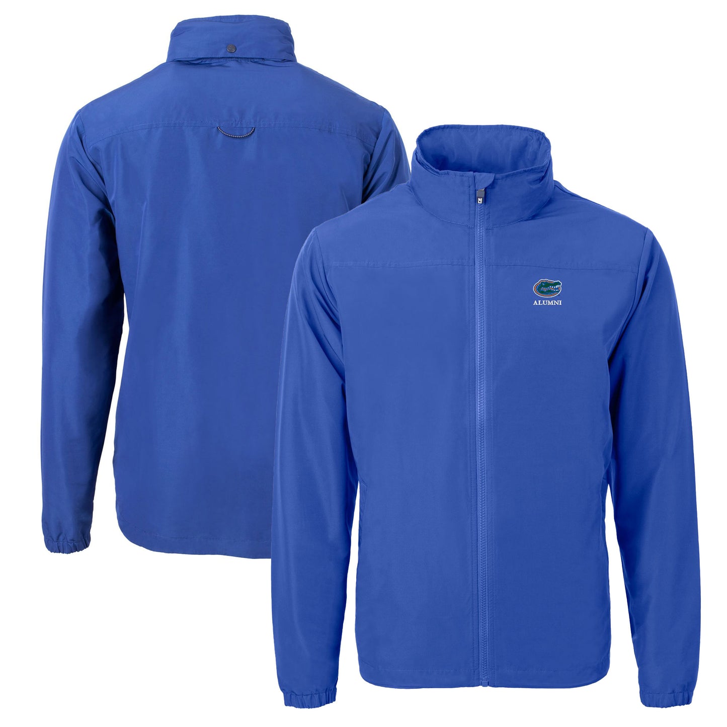 Men's Cutter & Buck Royal Florida Gators Alumni Logo Charter Eco Knit Recycled Full-Zip Jacket