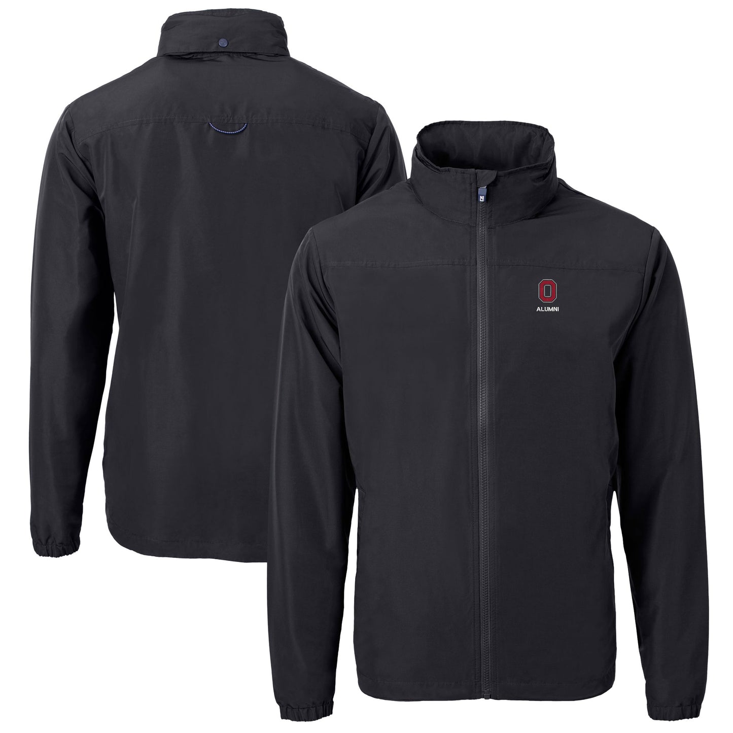 Men's Cutter & Buck Black Ohio State Buckeyes Alumni Logo Charter Eco Knit Recycled Full-Zip Jacket
