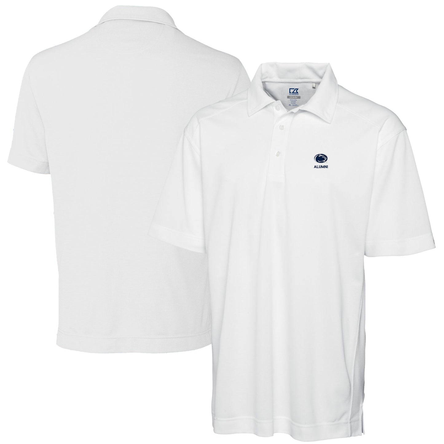 Men's Cutter & Buck White Penn State Nittany Lions Alumni Logo DryTec Genre Textured Solid Polo