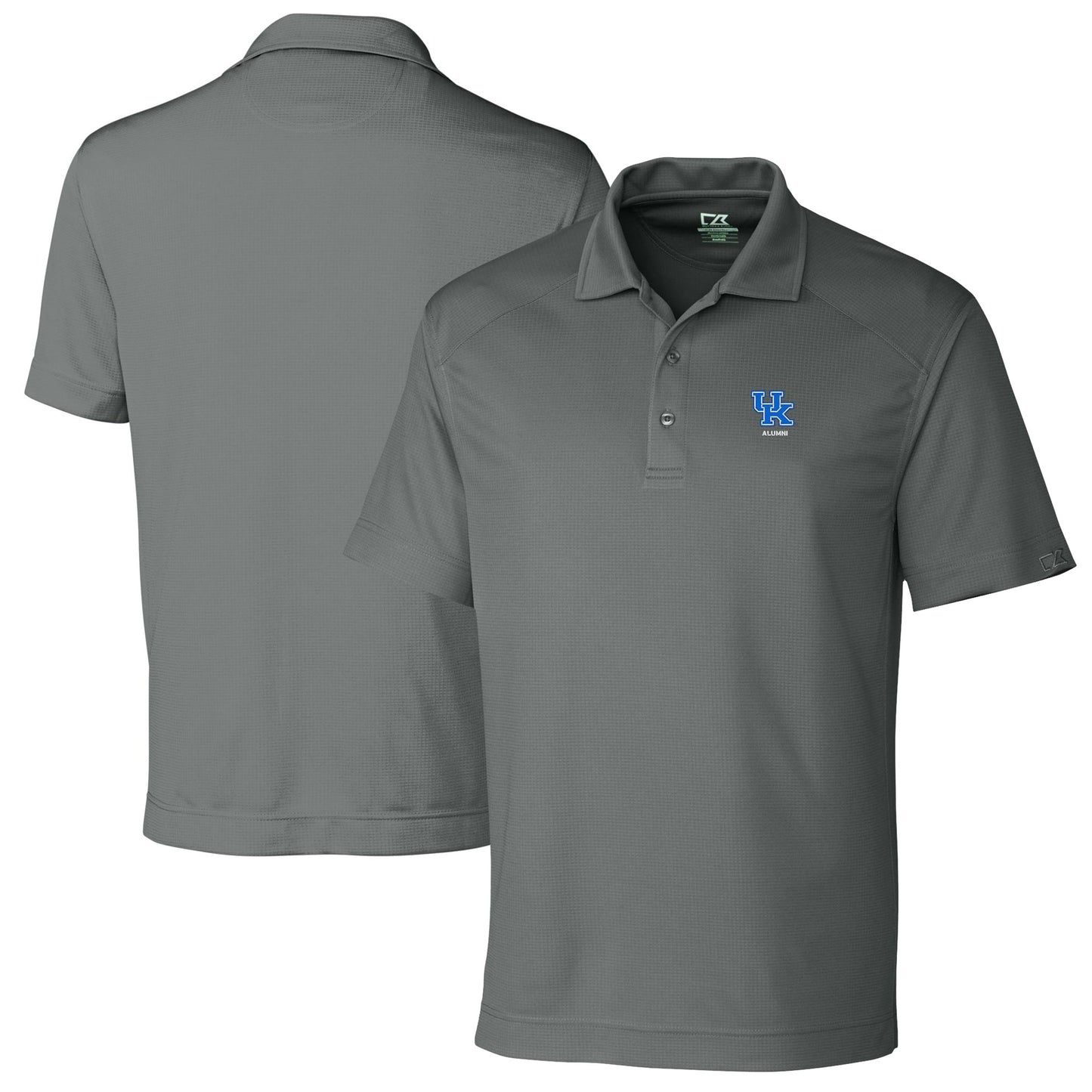Men's Cutter & Buck Gray Kentucky Wildcats Alumni Logo DryTec Genre Textured Solid Polo