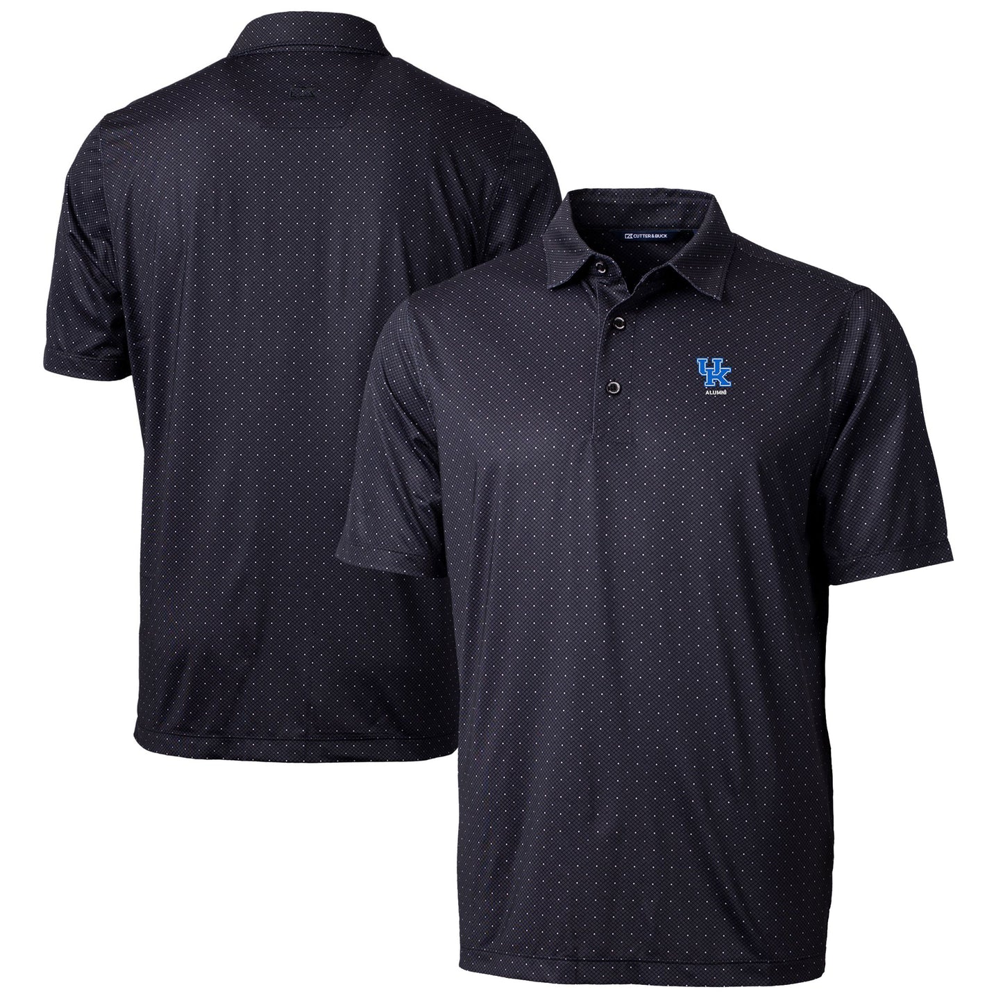 Men's Cutter & Buck Black Kentucky Wildcats Alumni Logo Double Dot Print Stretch Polo