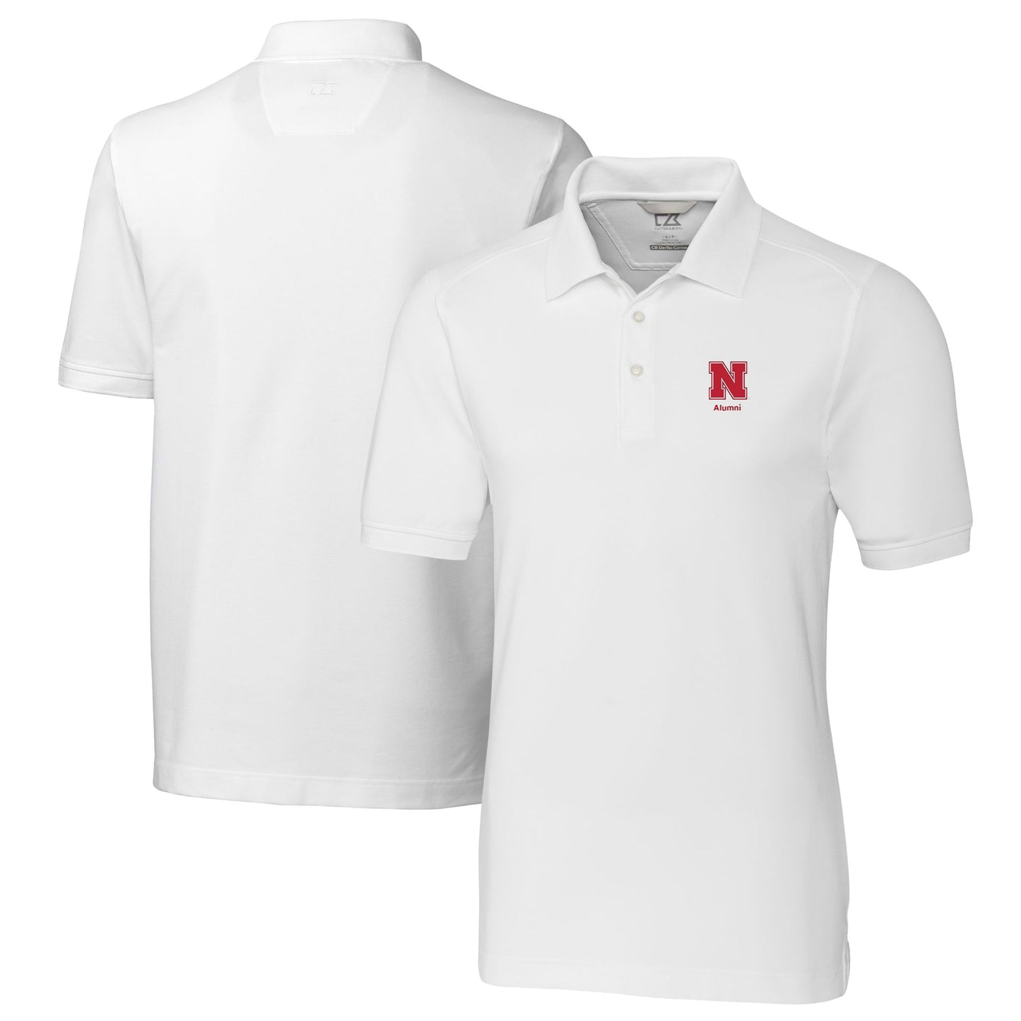 Men's Cutter & Buck White Nebraska Huskers Alumni Logo Advantage Tri-Blend Pique Polo
