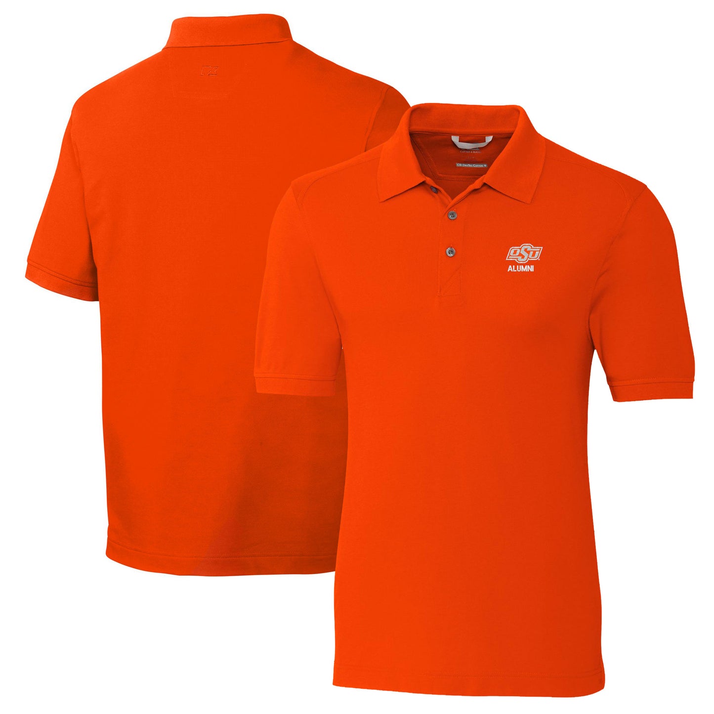Men's Cutter & Buck Orange Oklahoma State Cowboys Alumni Logo Advantage Tri-Blend Pique Polo