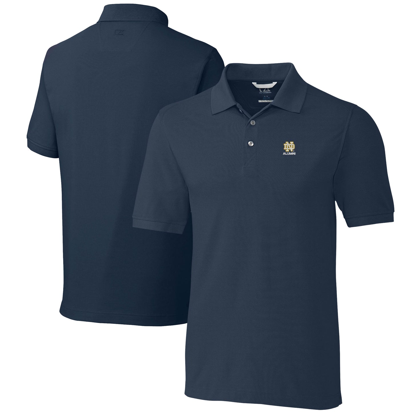 Men's Cutter & Buck Navy Notre Dame Fighting Irish Alumni Logo Advantage Tri-Blend Pique Polo