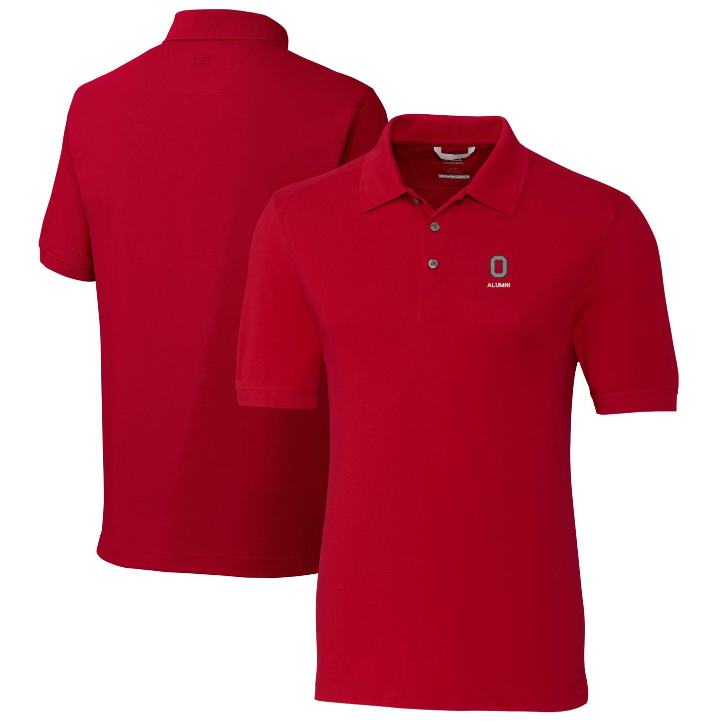 Men's Cutter & Buck Scarlet Ohio State Buckeyes Alumni Logo Advantage Tri-Blend Pique Polo