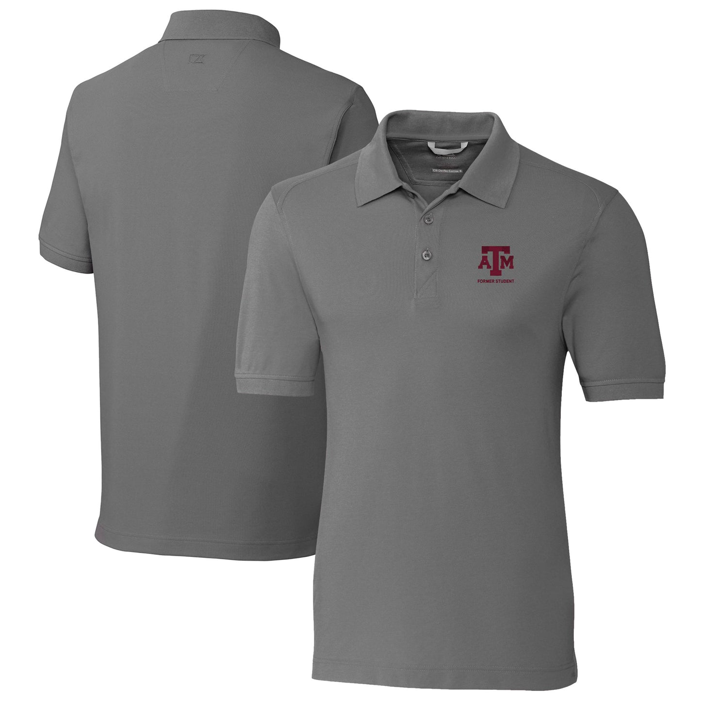 Men's Cutter & Buck Gray Texas A&M Aggies Alumni Logo Advantage Tri-Blend Pique Polo