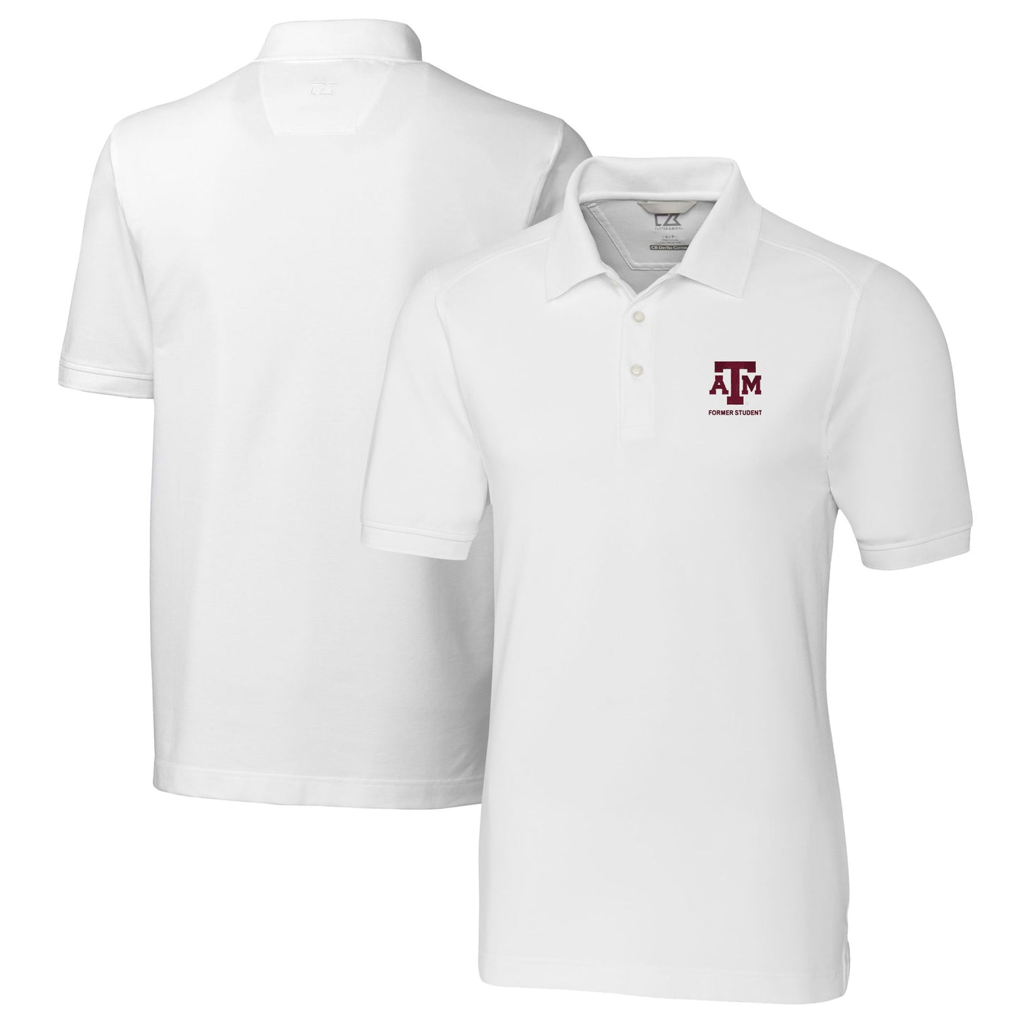 Men's Cutter & Buck White Texas A&M Aggies Alumni Logo Advantage Tri-Blend Pique Polo