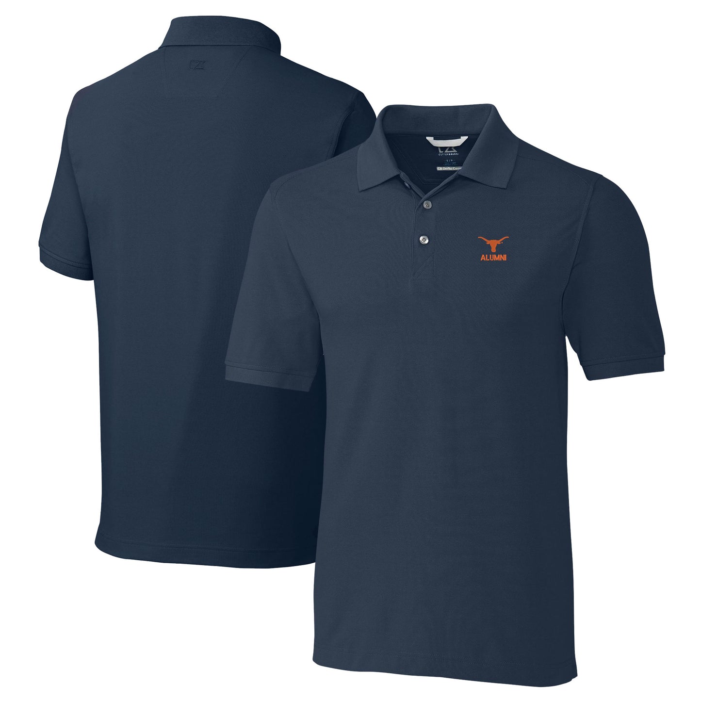Men's Cutter & Buck Navy Texas Longhorns Alumni Logo Advantage Tri-Blend Pique Polo