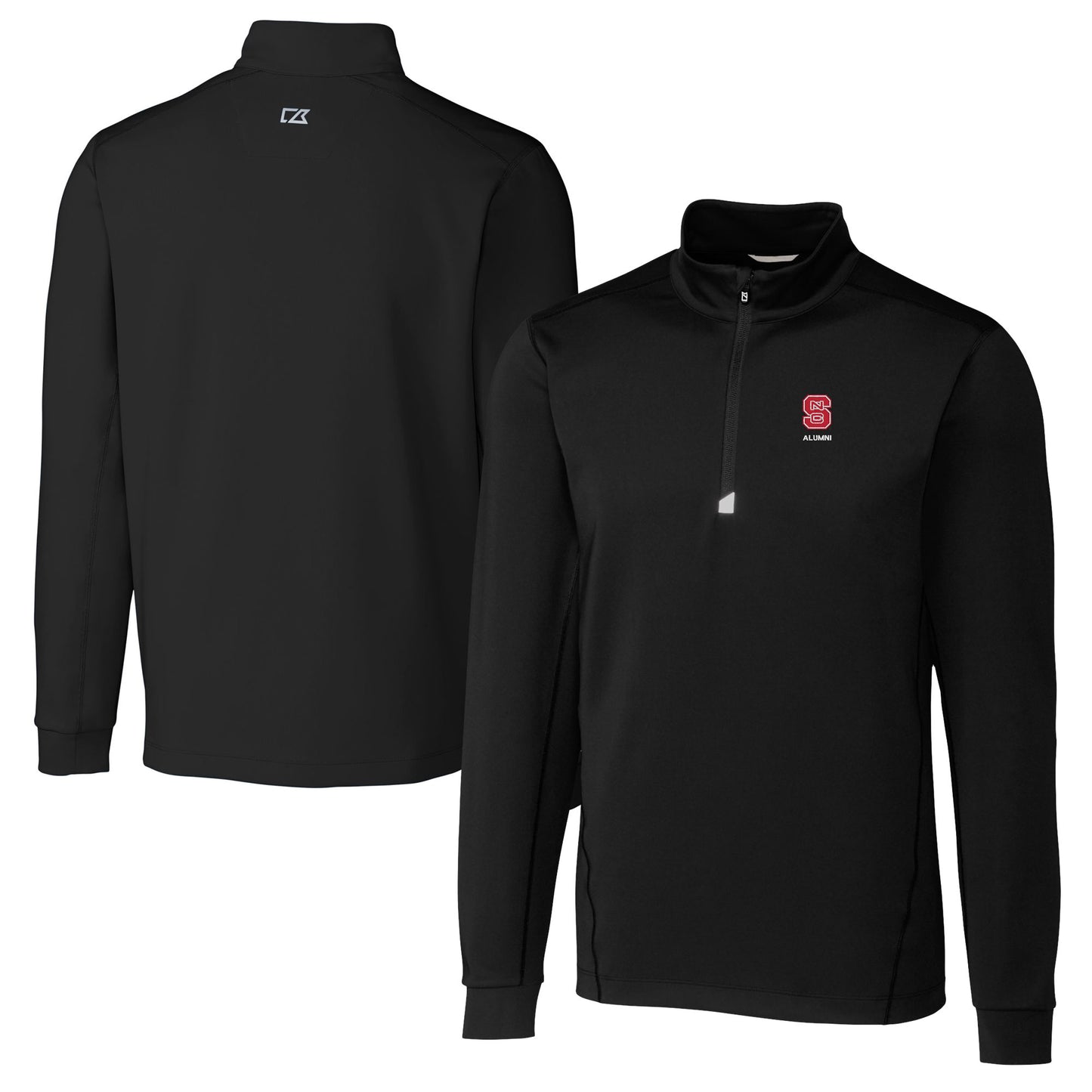 Men's Cutter & Buck Black NC State Wolfpack Alumni Logo Traverse Stretch Quarter-Zip Pullover Top
