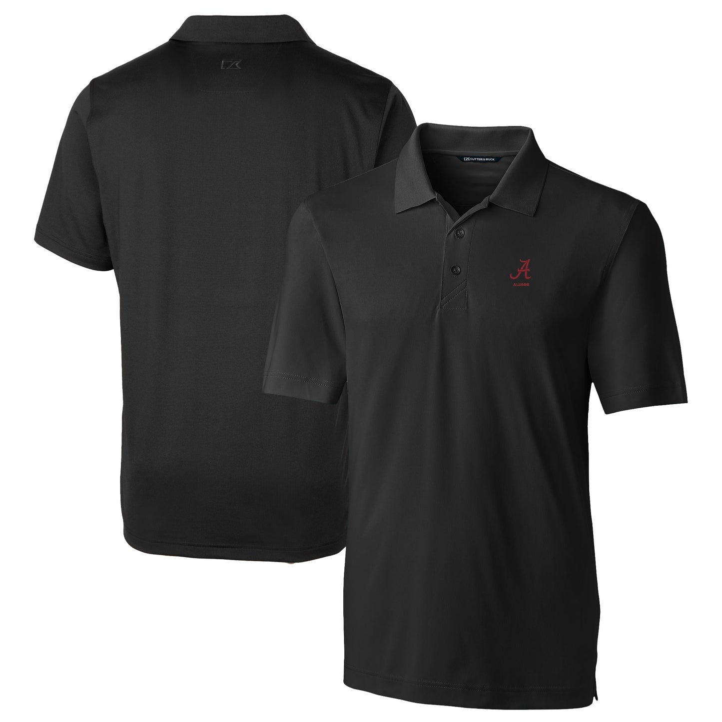Men's Cutter & Buck Black Alabama Crimson Tide Alumni Logo Forge Stretch DryTec Polo