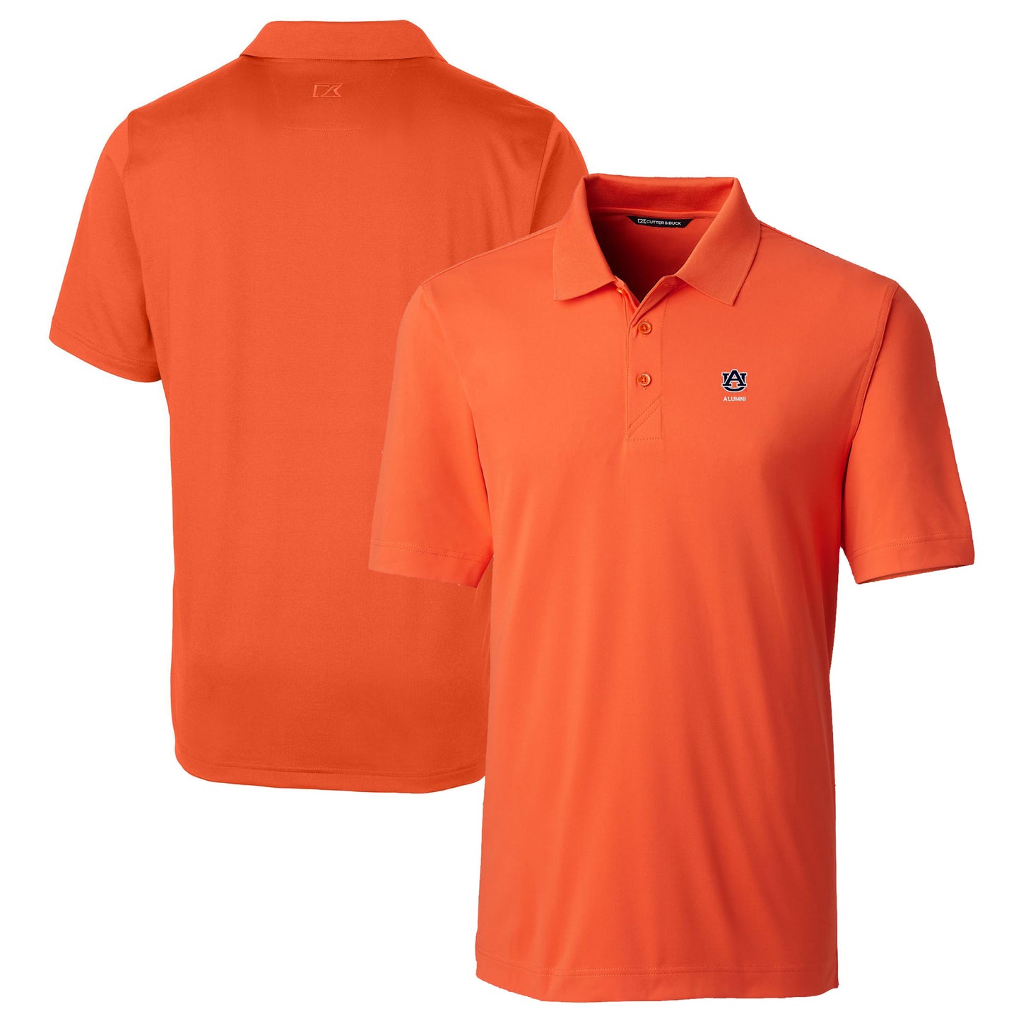 Men's Cutter & Buck Orange Auburn Tigers Alumni Logo Forge Stretch DryTec Polo