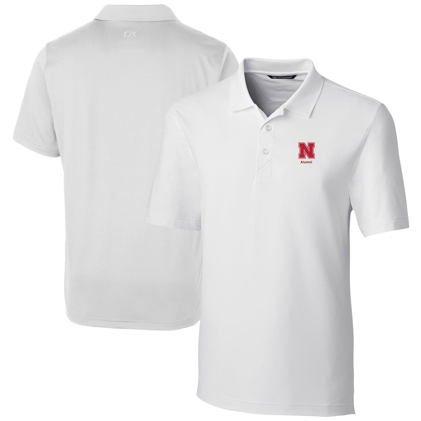Men's Cutter & Buck White Nebraska Huskers Alumni Logo Forge Stretch DryTec Polo