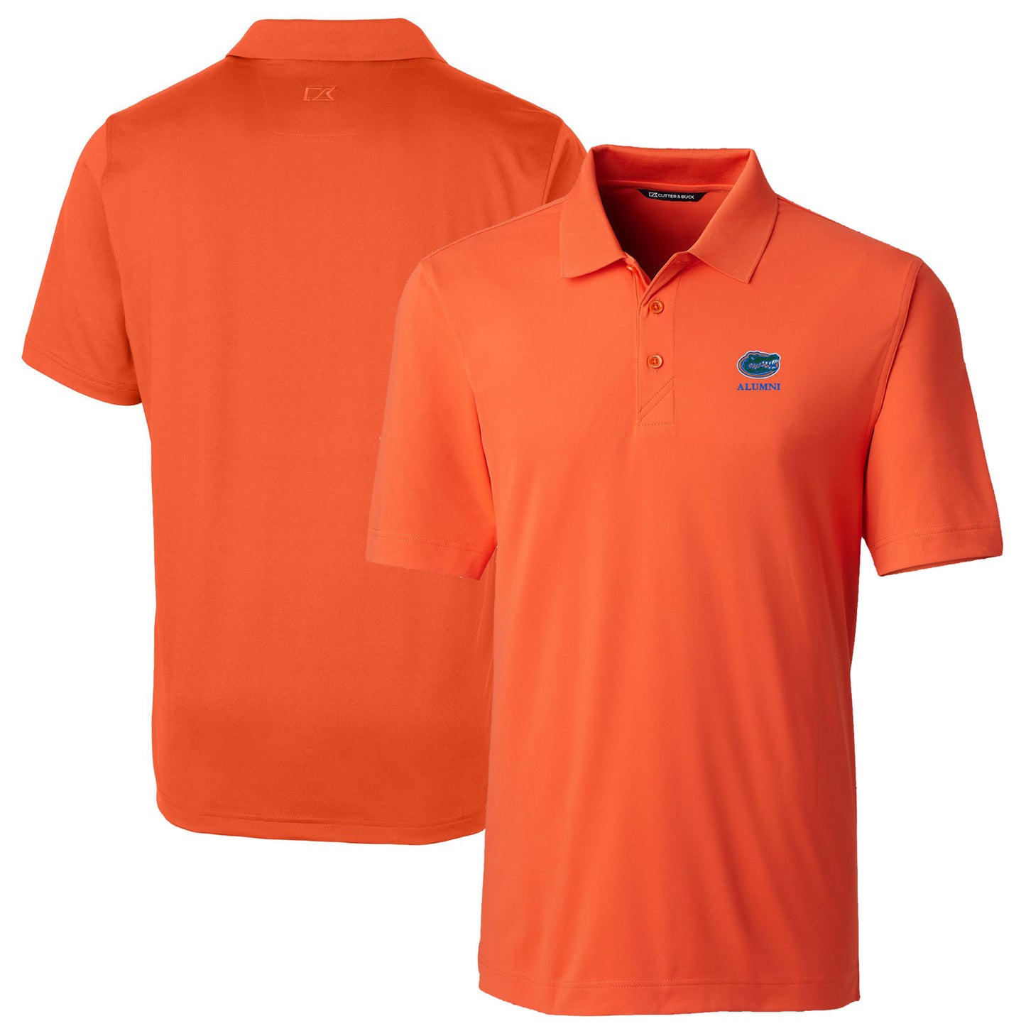 Men's Cutter & Buck Orange Florida Gators Alumni Logo Forge Stretch DryTec Polo