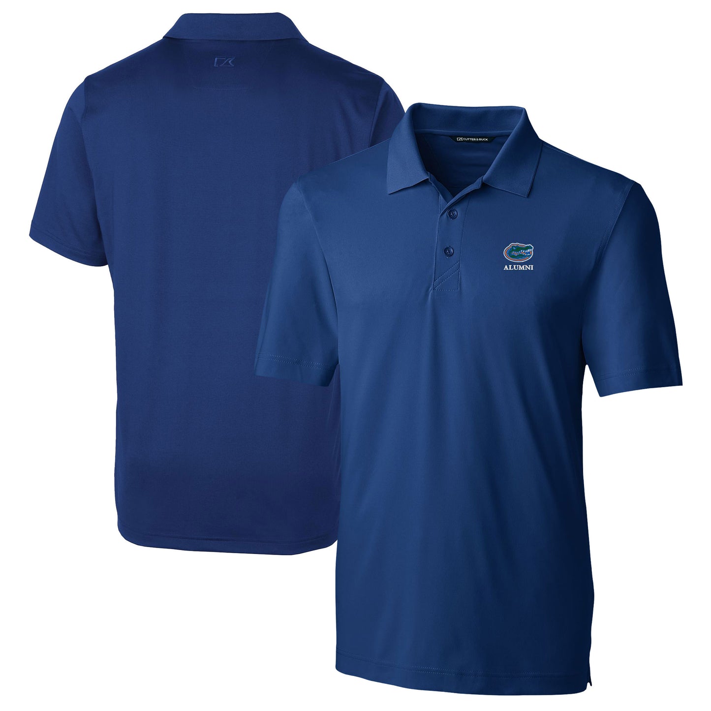 Men's Cutter & Buck Royal Florida Gators Alumni Logo Forge Stretch DryTec Polo