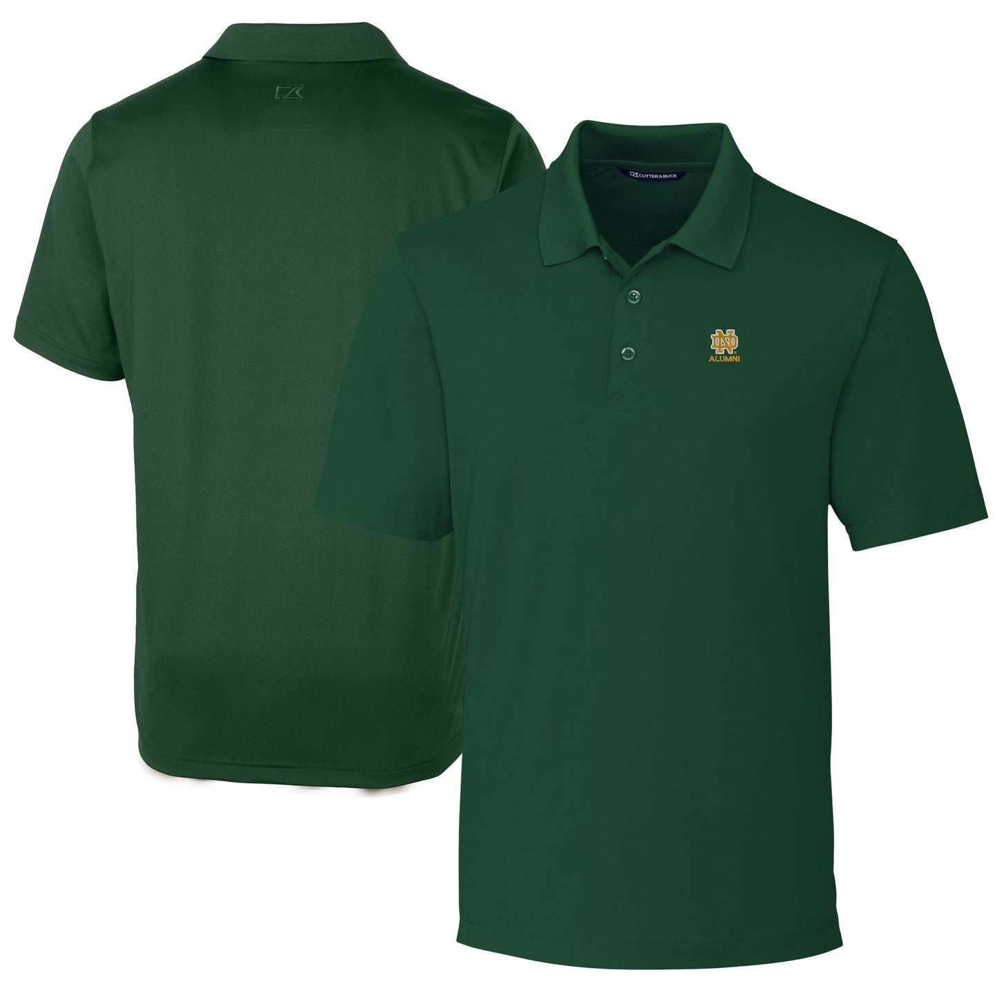 Men's Cutter & Buck Green Notre Dame Fighting Irish Alumni Logo Forge Stretch DryTec Polo
