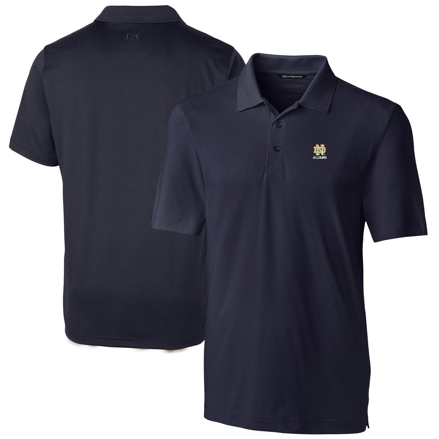 Men's Cutter & Buck Navy Notre Dame Fighting Irish Alumni Logo Forge Stretch DryTec Polo