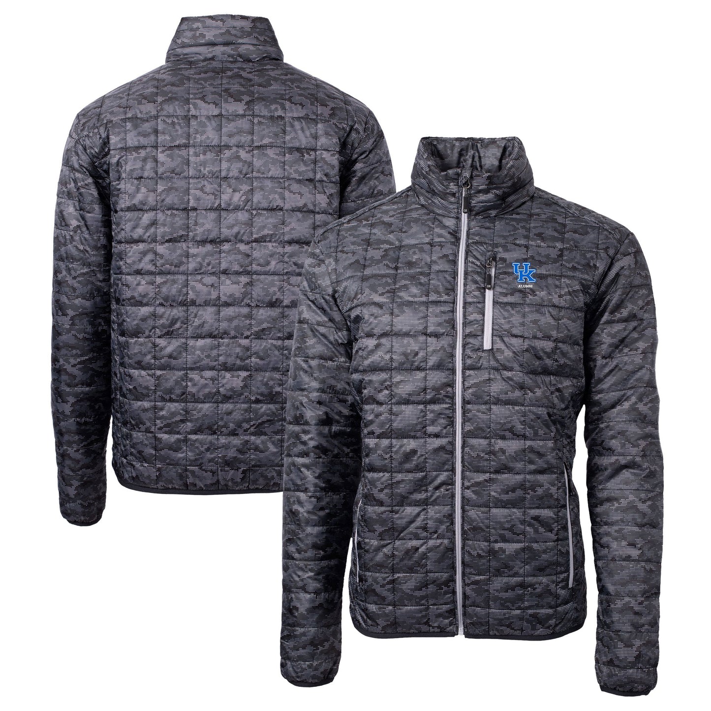 Men's Cutter & Buck Black Kentucky Wildcats Alumni Logo Rainier PrimaLoft Eco Insulated Full-Zip Puffer Jacket