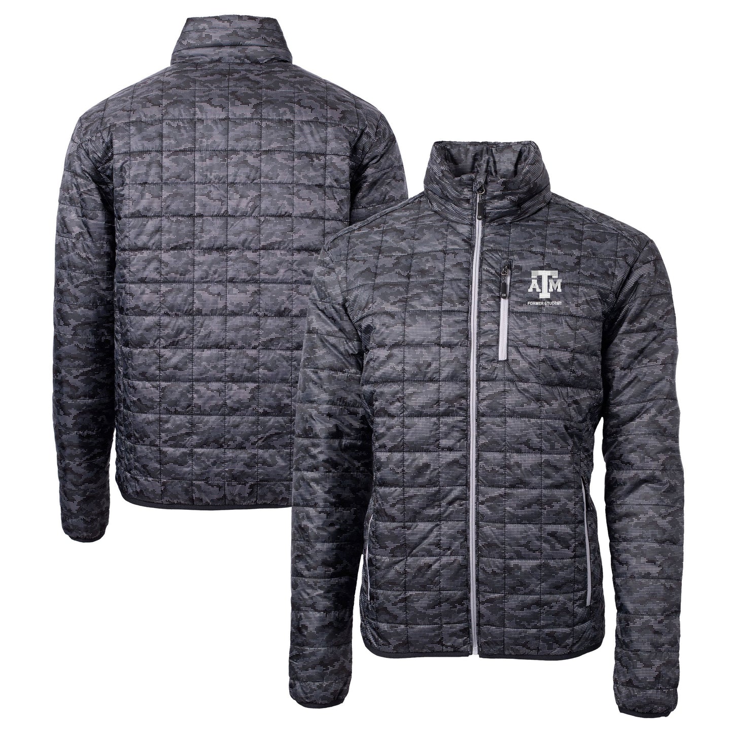 Men's Cutter & Buck Black Texas A&M Aggies Alumni Logo Rainier PrimaLoft Eco Insulated Full-Zip Puffer Jacket