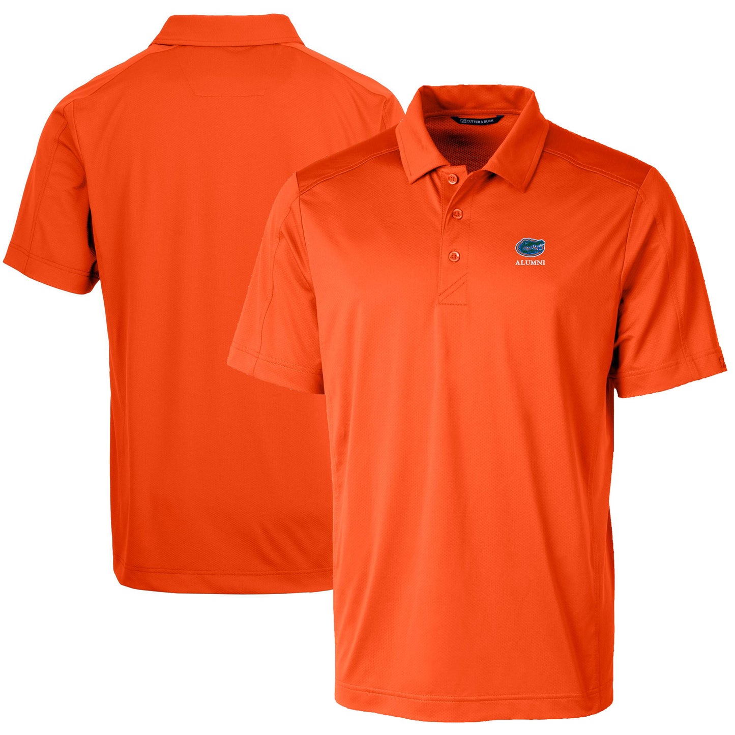 Men's Cutter & Buck Orange Florida Gators Alumni Logo Prospect Textured Stretch Polo