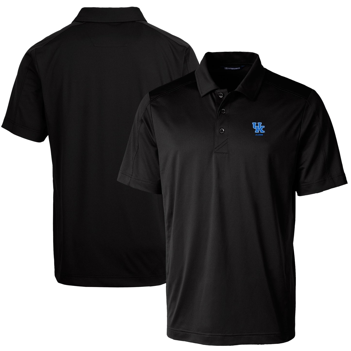Men's Cutter & Buck Black Kentucky Wildcats Alumni Logo Prospect Textured Stretch Polo
