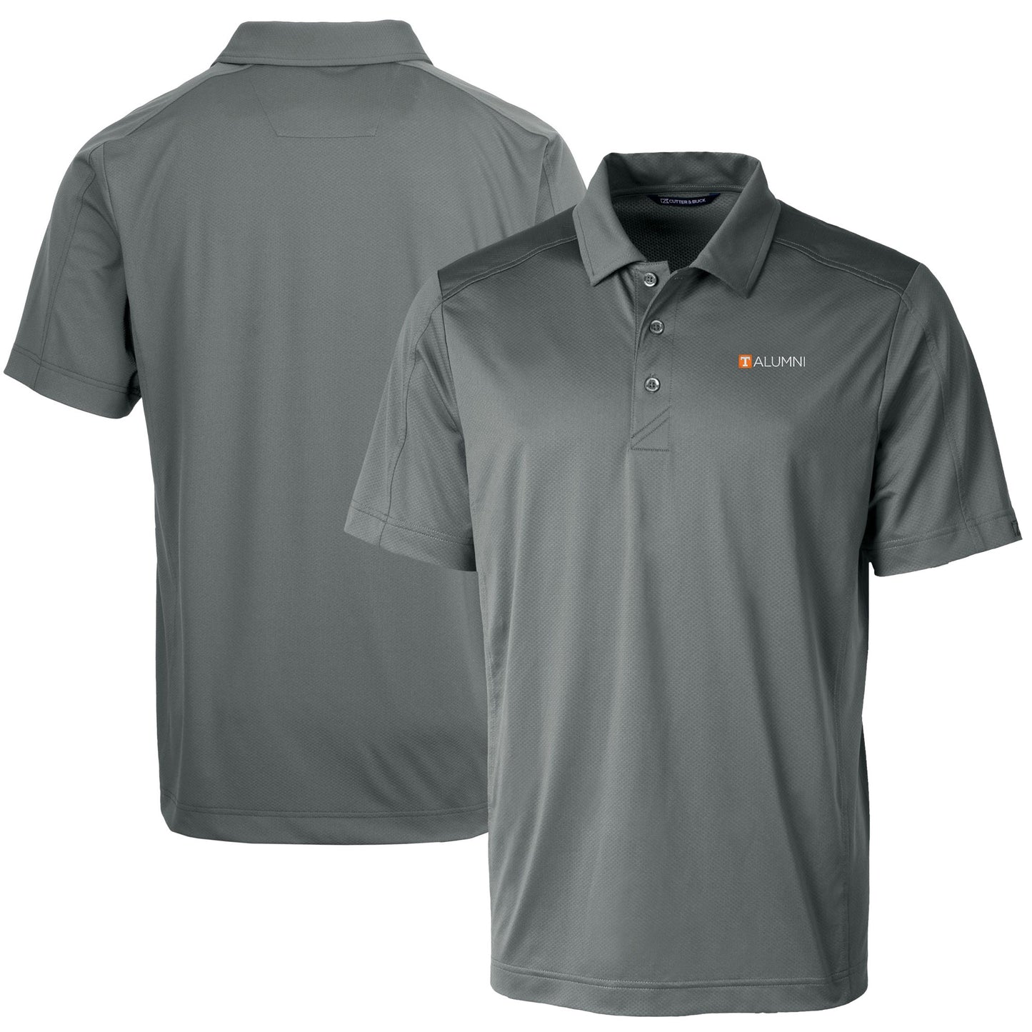 Men's Cutter & Buck Gray Tennessee Volunteers Alumni Logo Prospect Textured Stretch Polo