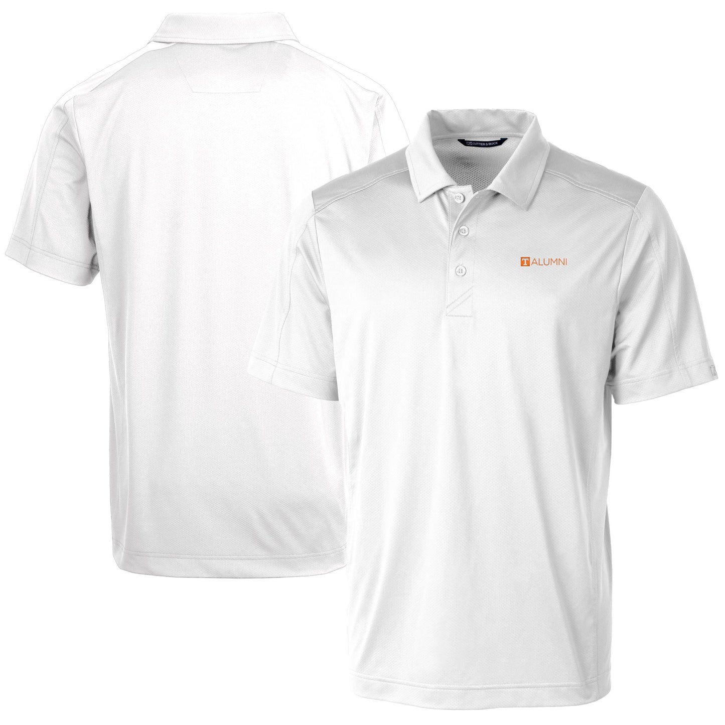 Men's Cutter & Buck White Tennessee Volunteers Alumni Logo Prospect Textured Stretch Polo