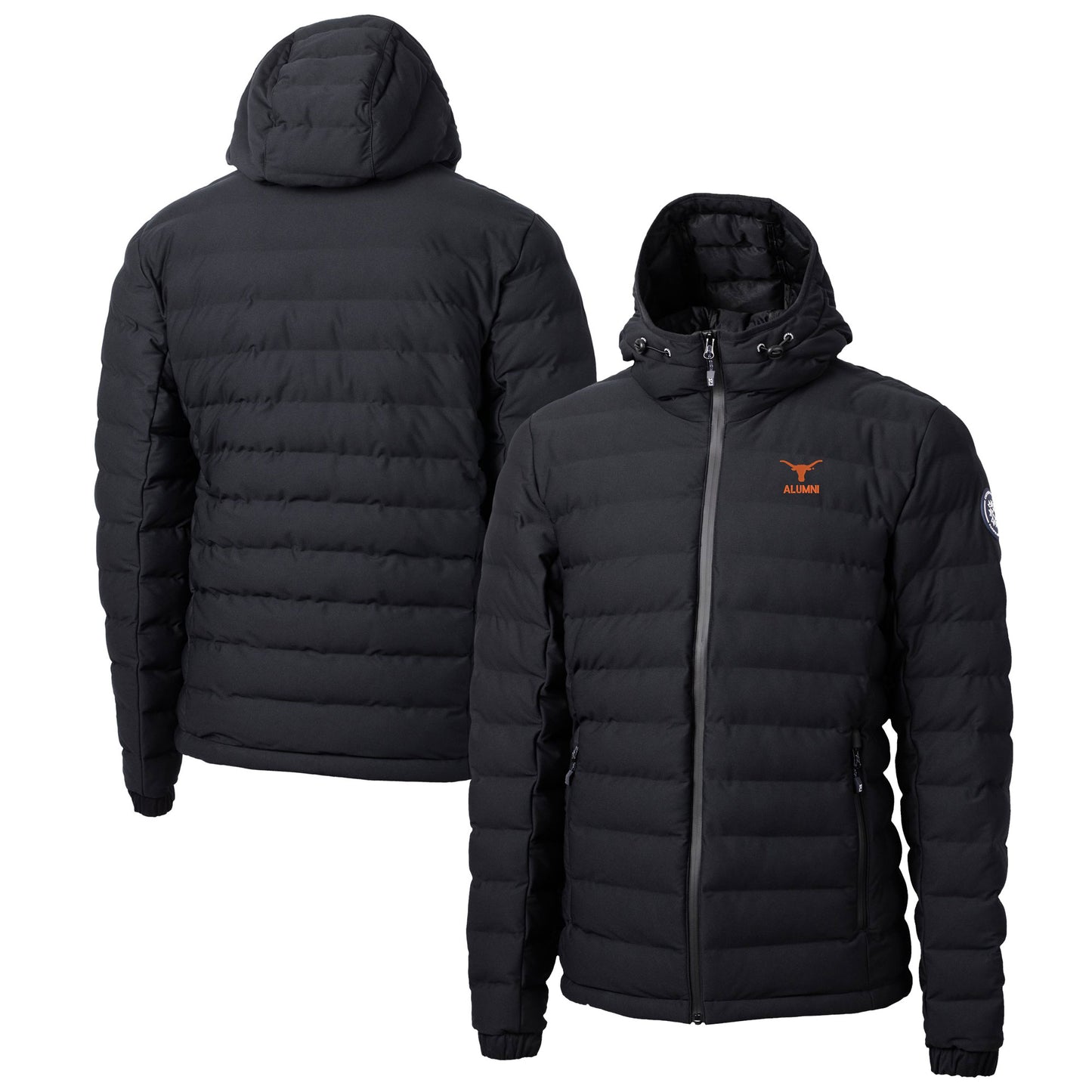 Men's Cutter & Buck Black Texas Longhorns Alumni Logo Mission Ridge Repreve Eco Insulated Puffer Full-Zip Jacket