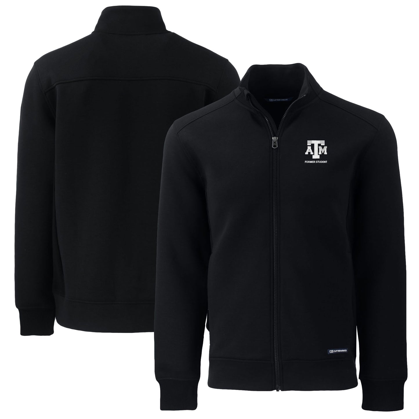 Men's Cutter & Buck Black Texas A&M Aggies Alumni Logo Roam Eco Recycled Full-Zip Jacket