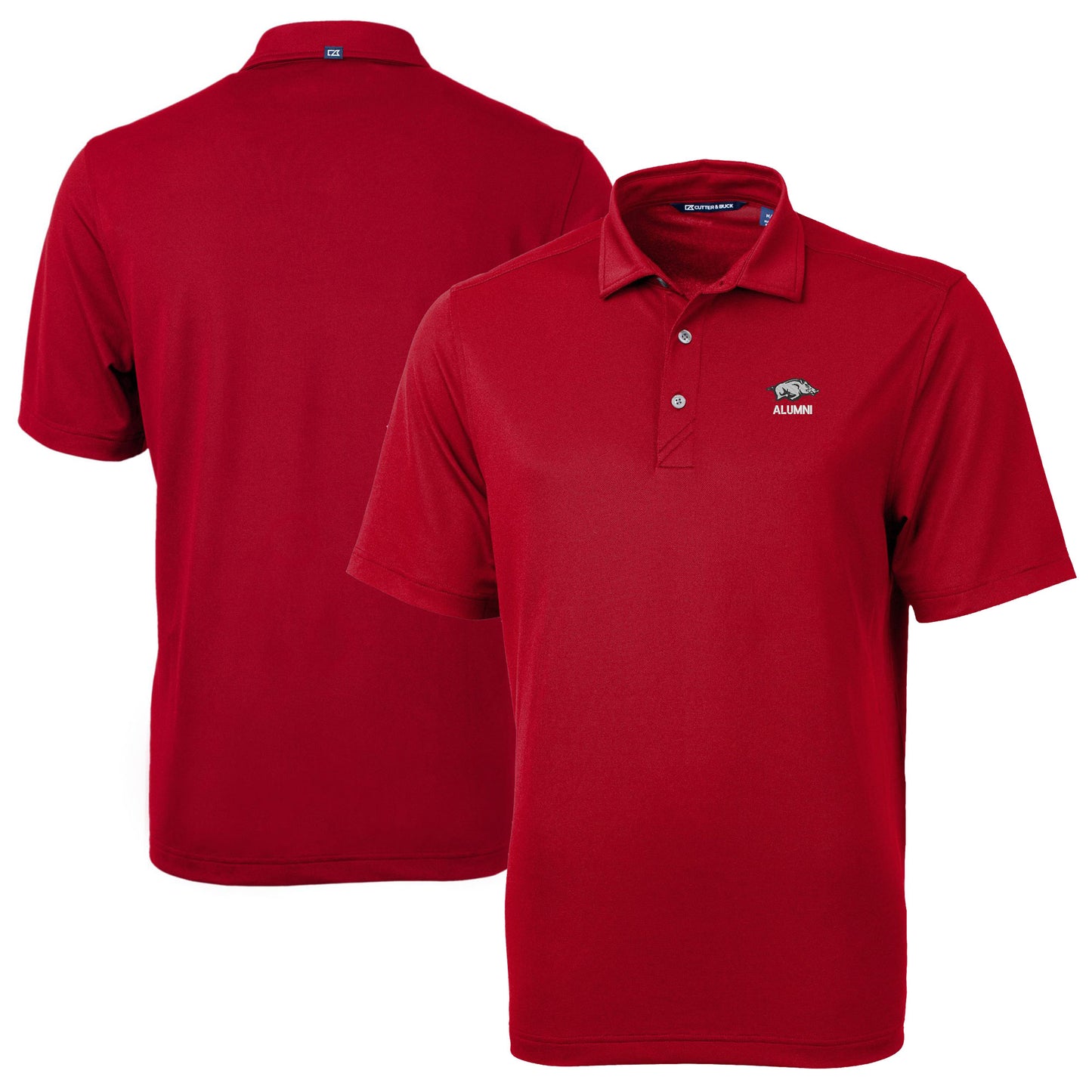 Men's Cutter & Buck Cardinal Arkansas Razorbacks Alumni Logo Virtue Eco Pique Recycled Polo
