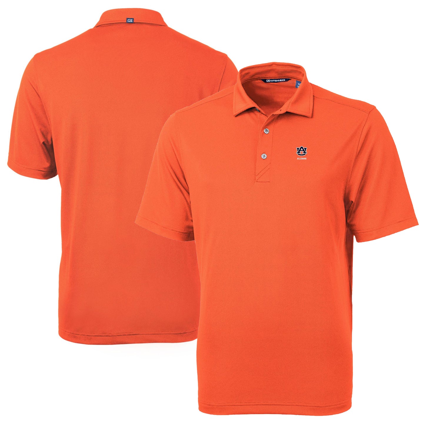 Men's Cutter & Buck Orange Auburn Tigers Alumni Logo Virtue Eco Pique Recycled Polo