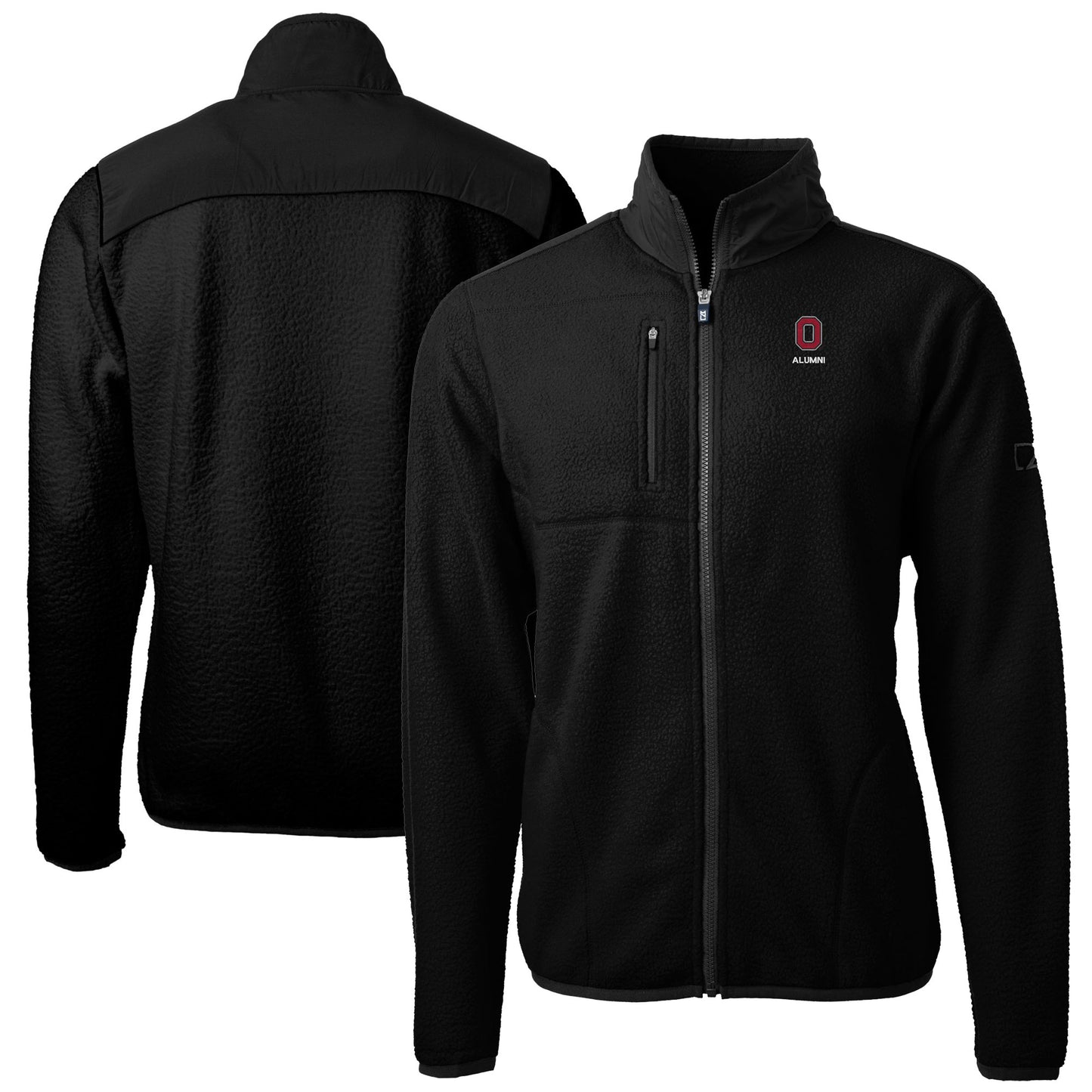 Men's Cutter & Buck Black Ohio State Buckeyes Alumni Logo Cascade Eco Sherpa Fleece Full-Zip Jacket