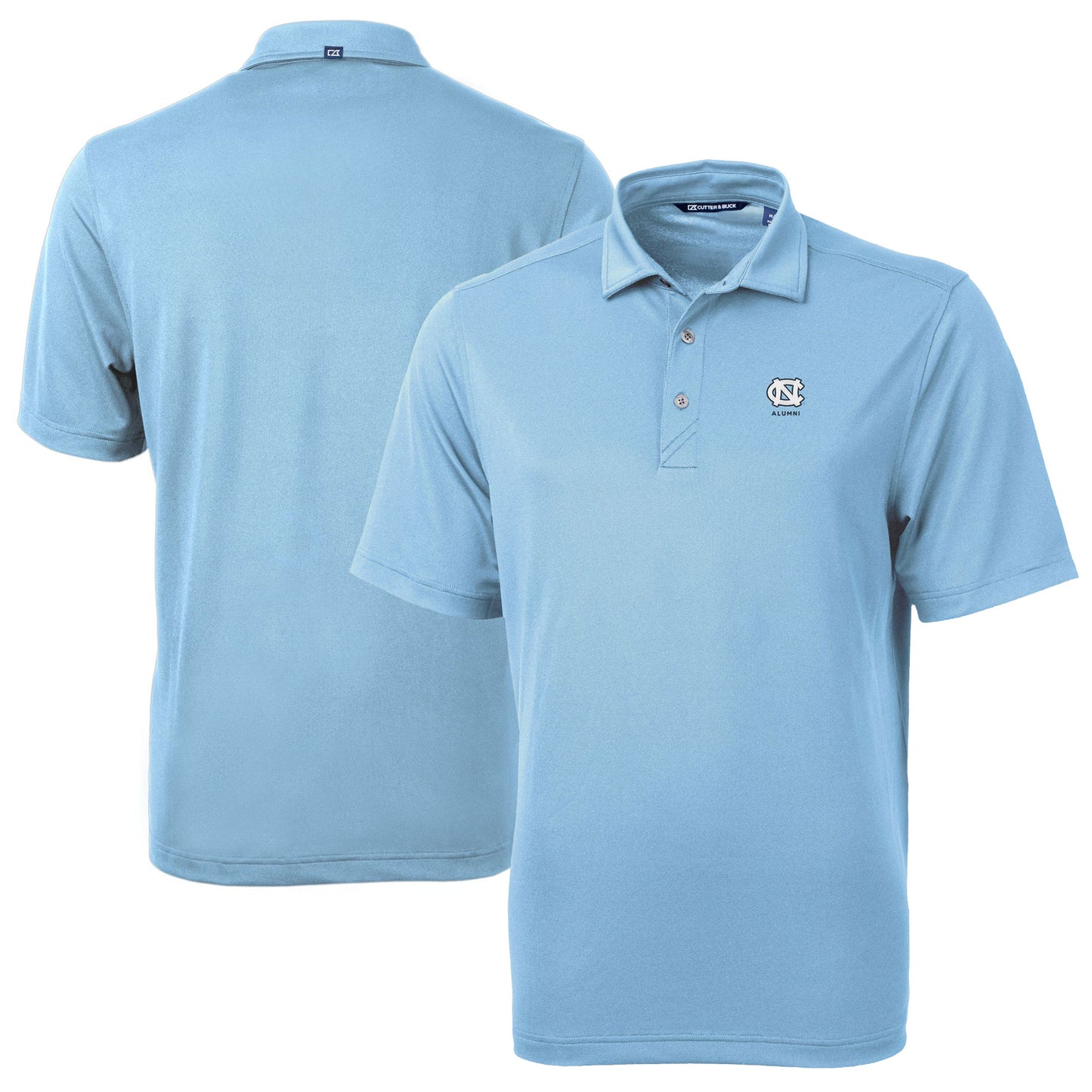 Men's Cutter & Buck Carolina Blue North Carolina Tar Heels Alumni Logo Virtue Eco Pique Recycled Polo
