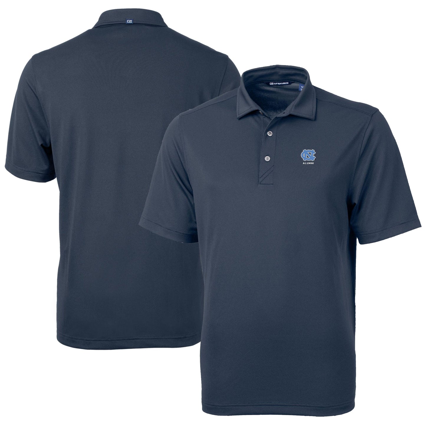Men's Cutter & Buck Navy North Carolina Tar Heels Alumni Logo Virtue Eco Pique Recycled Polo