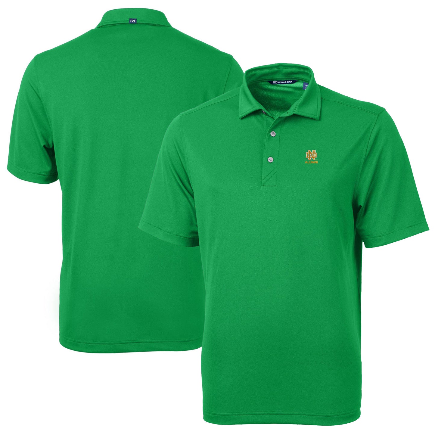 Men's Cutter & Buck Green Notre Dame Fighting Irish Alumni Logo Virtue Eco Pique Recycled Polo