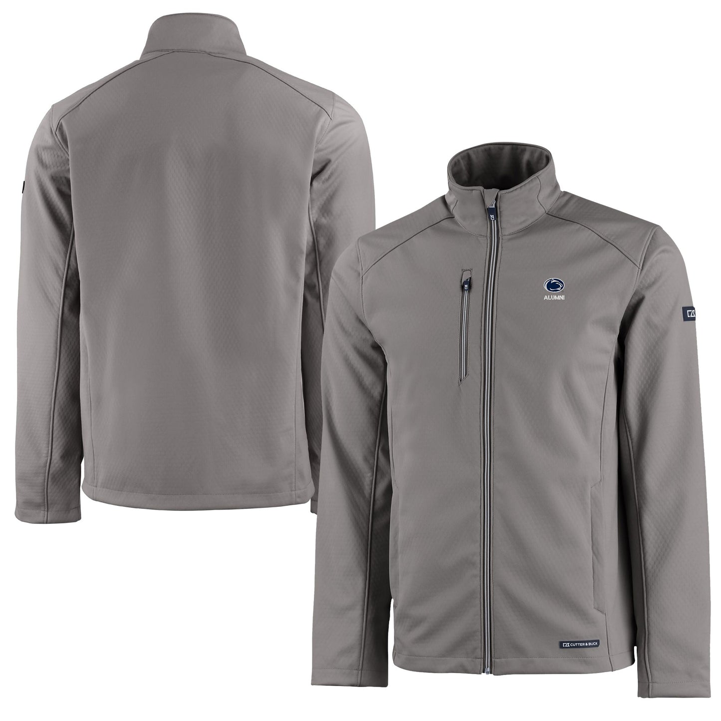 Men's Cutter & Buck Gray Penn State Nittany Lions Alumni Logo Evoke Eco Softshell Recycled Full-Zip Jacket