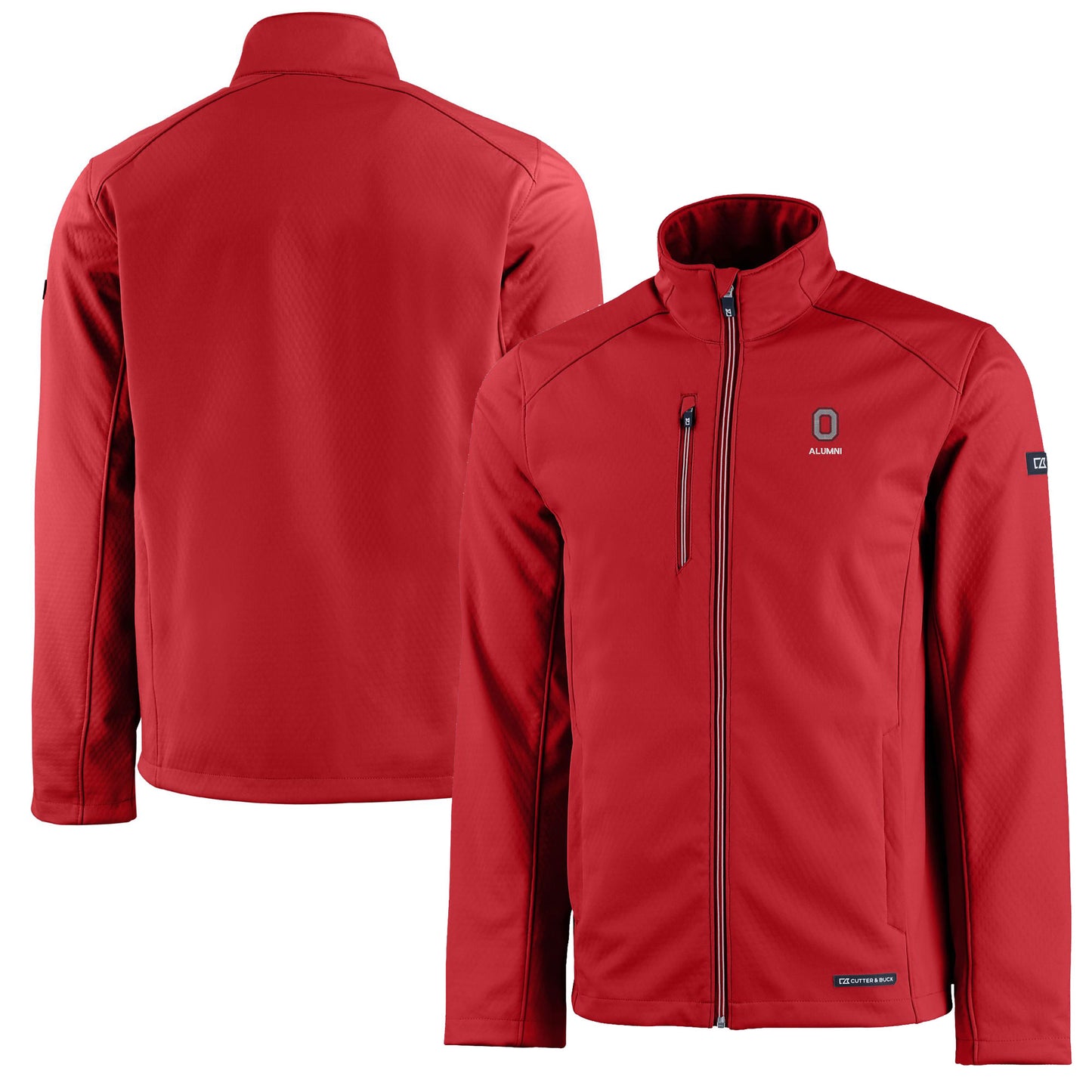 Men's Cutter & Buck Red Ohio State Buckeyes Alumni Logo Evoke Eco Softshell Recycled Full-Zip Jacket
