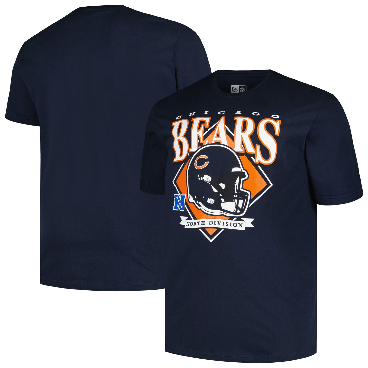 Men's New Era Navy Chicago Bears Big & Tall Helmet T-Shirt