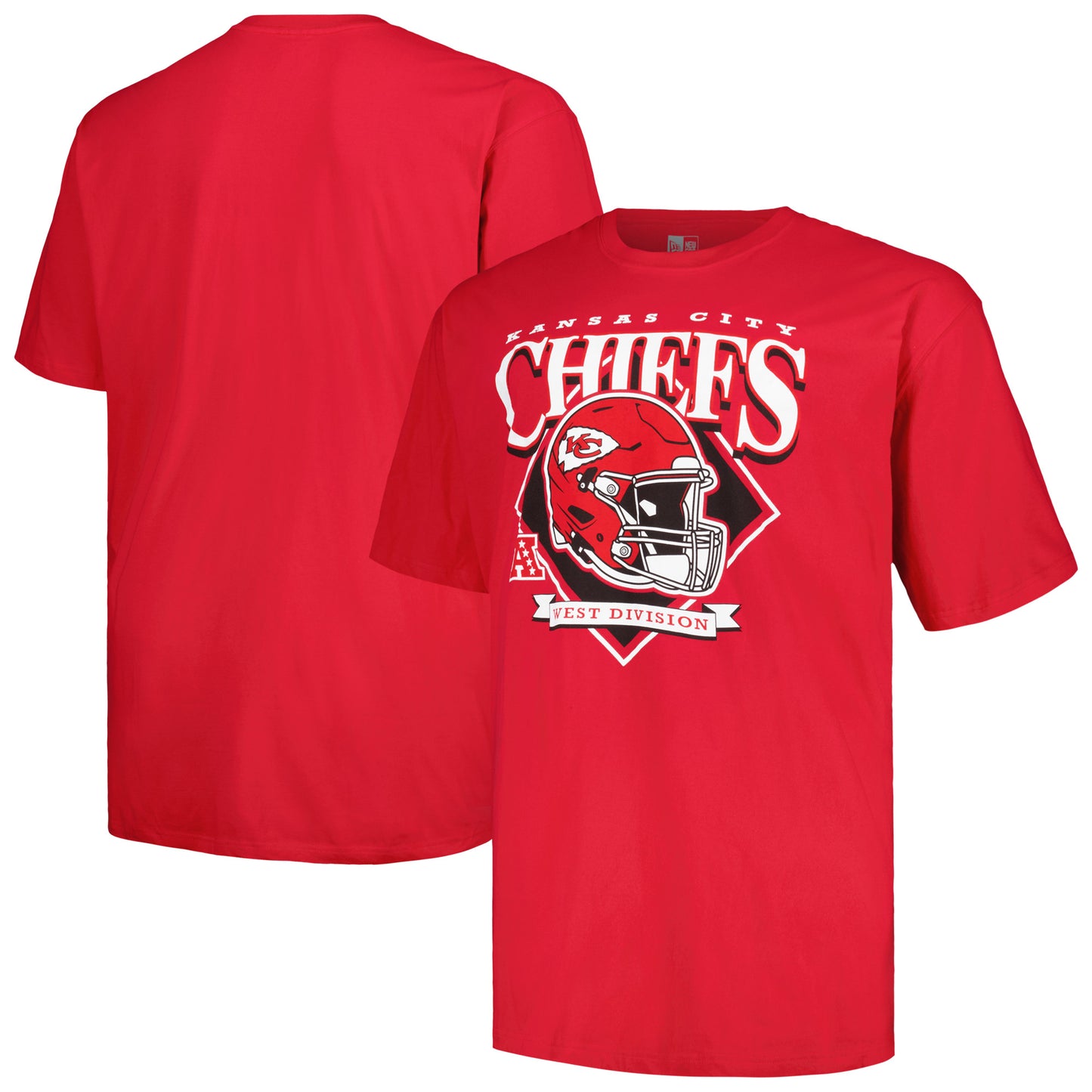 Men's New Era Red Kansas City Chiefs Big & Tall Helmet T-Shirt