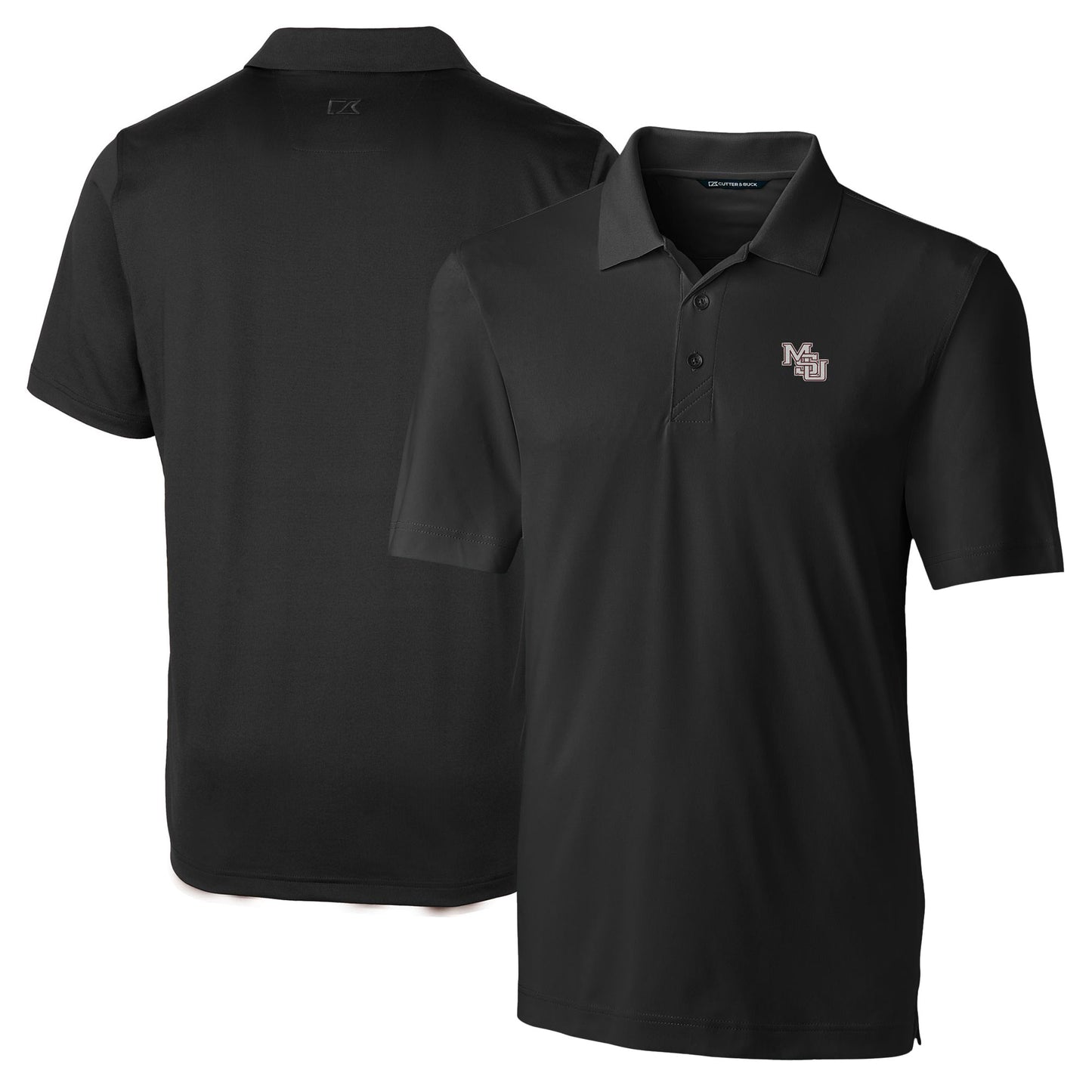 Men's Cutter & Buck Black Mississippi State Bulldogs Vault Forge Stretch Polo