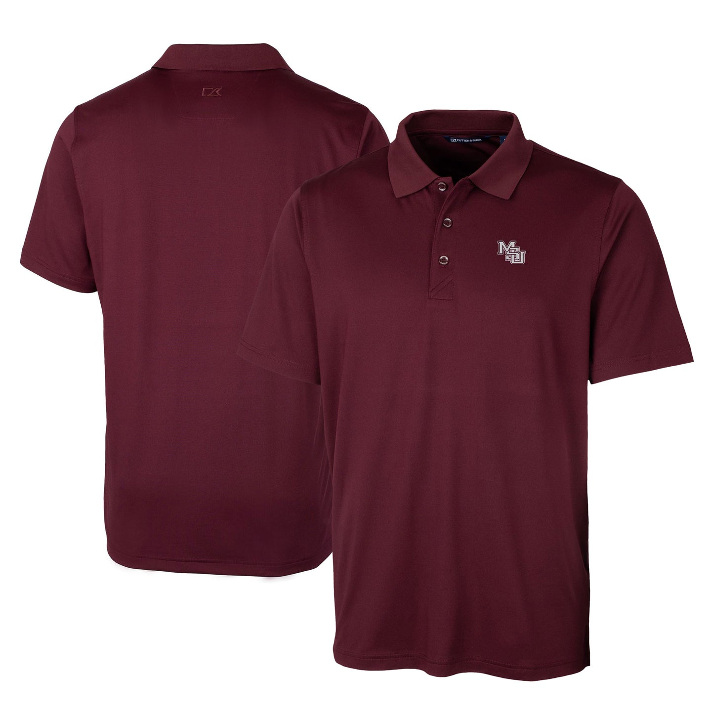 Men's Cutter & Buck Maroon Mississippi State Bulldogs Vault Forge Stretch Polo
