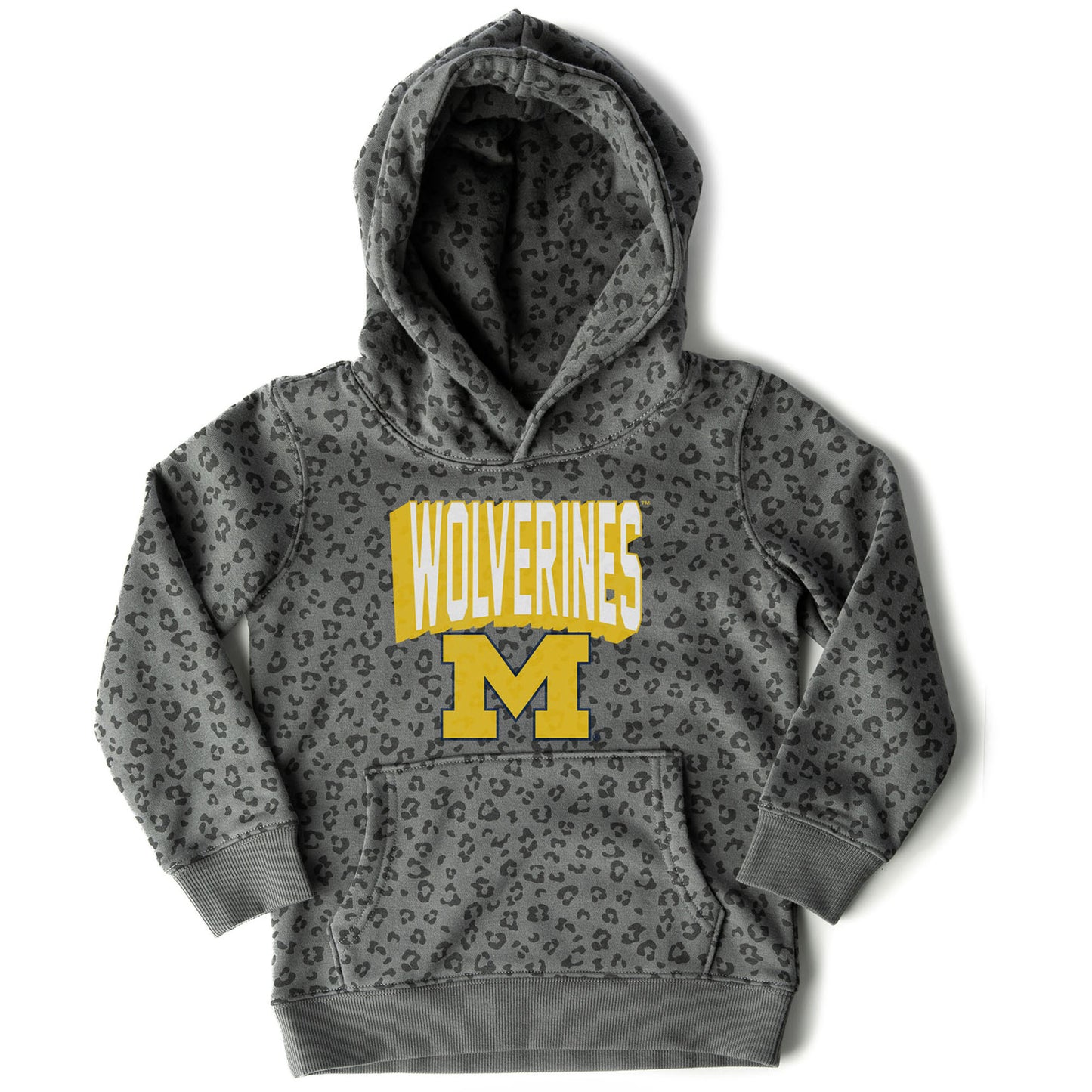 Girls Youth Gameday Couture Black Michigan Wolverines Running Wild Leopard Print Pullover Hoodie