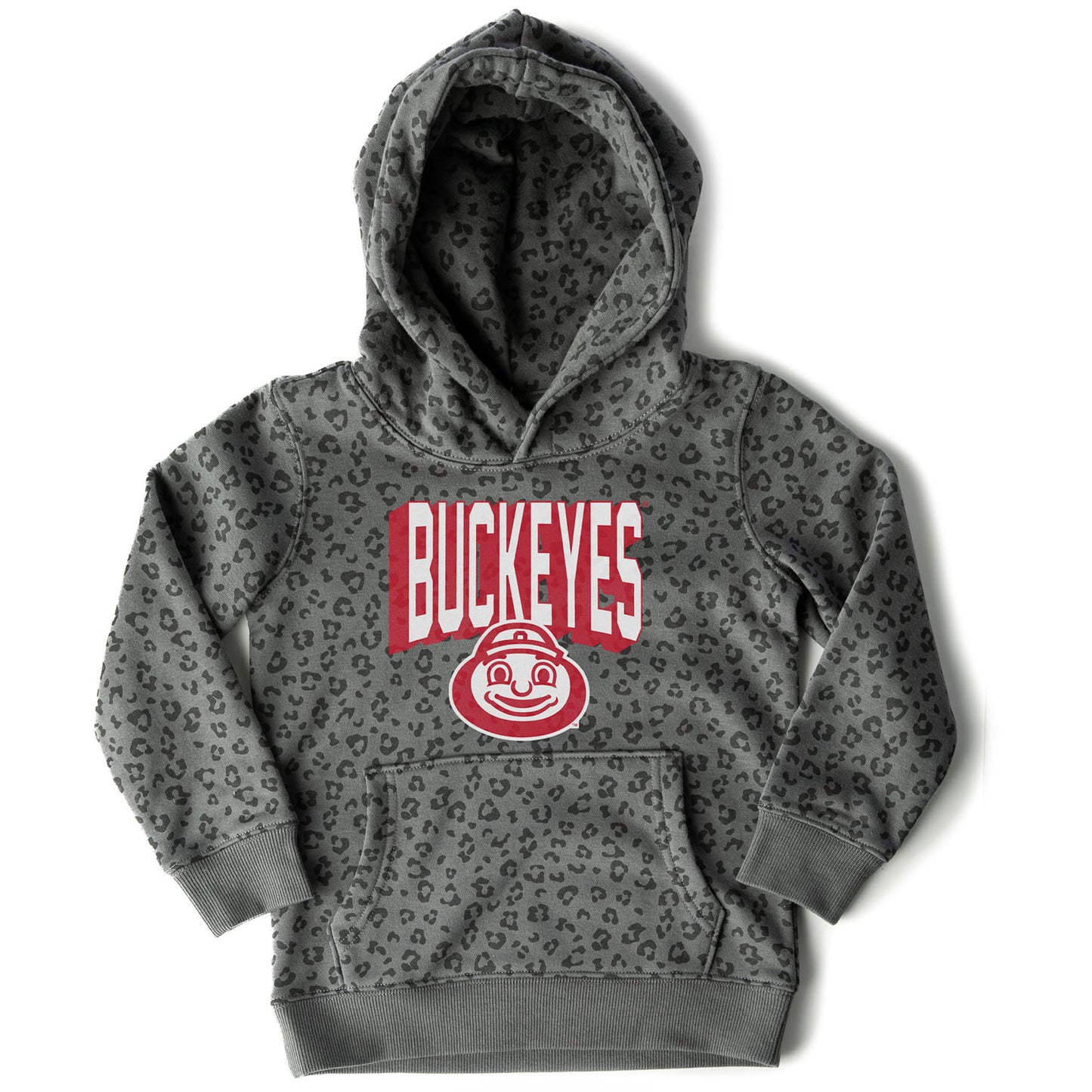 Girls Youth Gameday Couture Black Ohio State Buckeyes Running Wild Leopard Print Pullover Hoodie