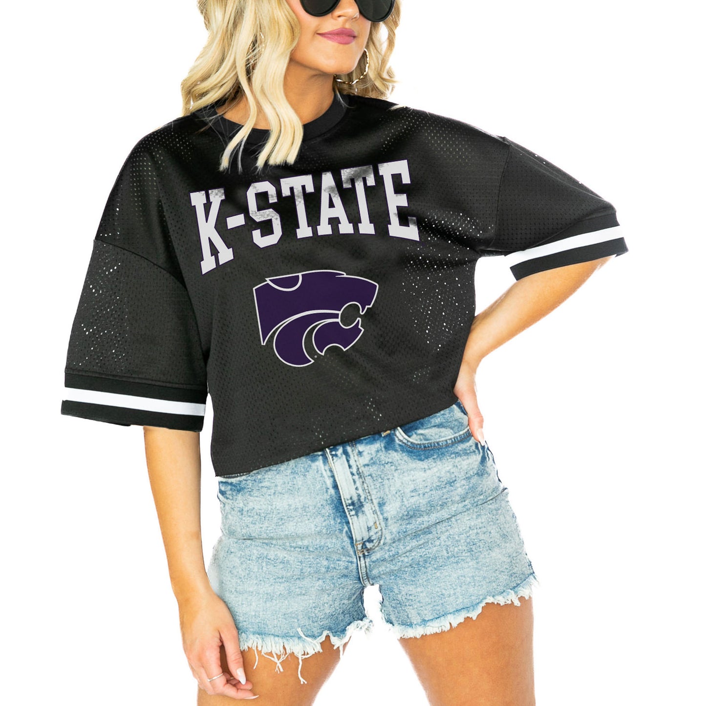 Women's Gameday Couture Black Kansas State Wildcats Game Face Fashion Jersey