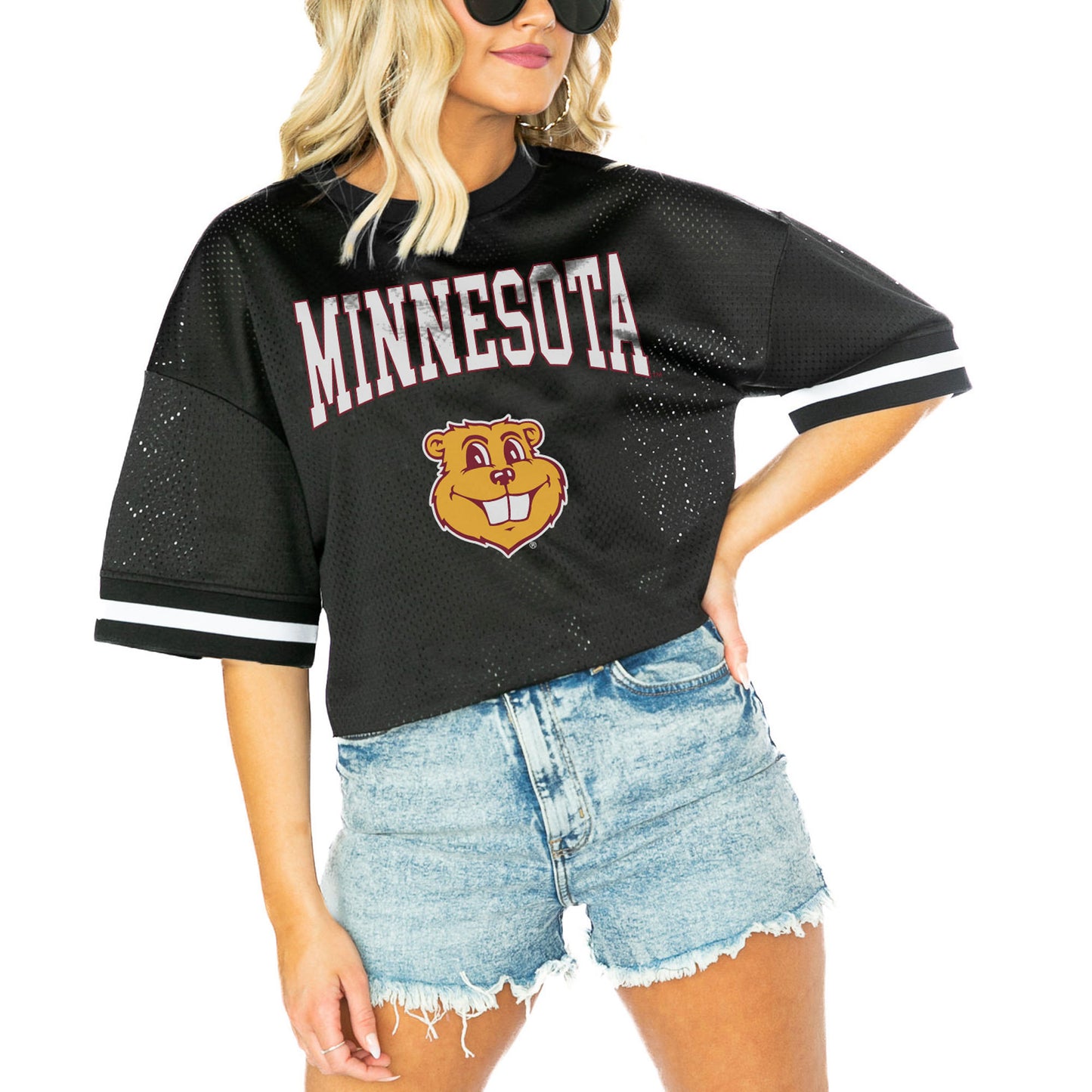 Women's Gameday Couture Black Minnesota Golden Gophers Game Face Fashion Jersey