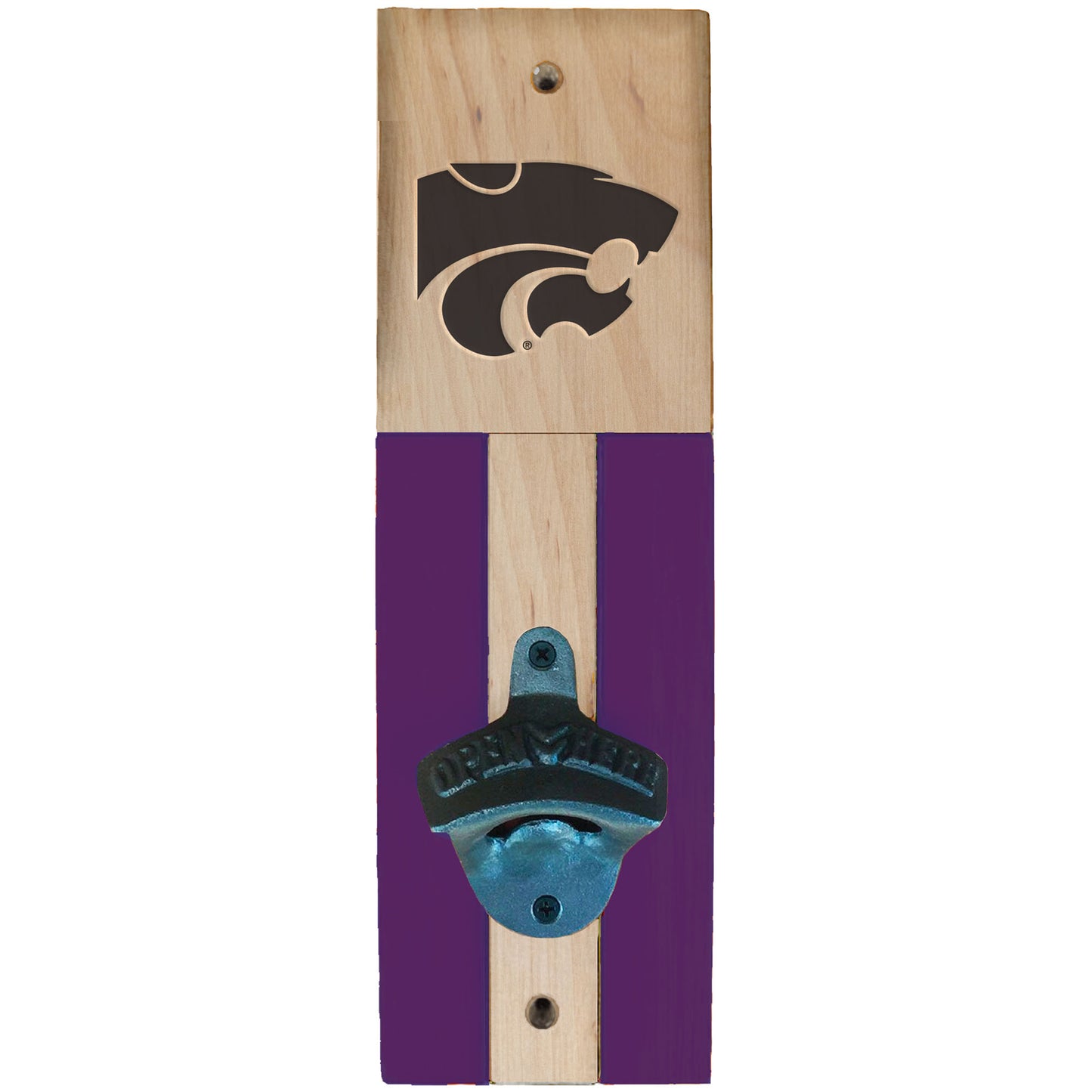Kansas State Wildcats 3.5" x 11.5" Wall Mounted Bottle Opener