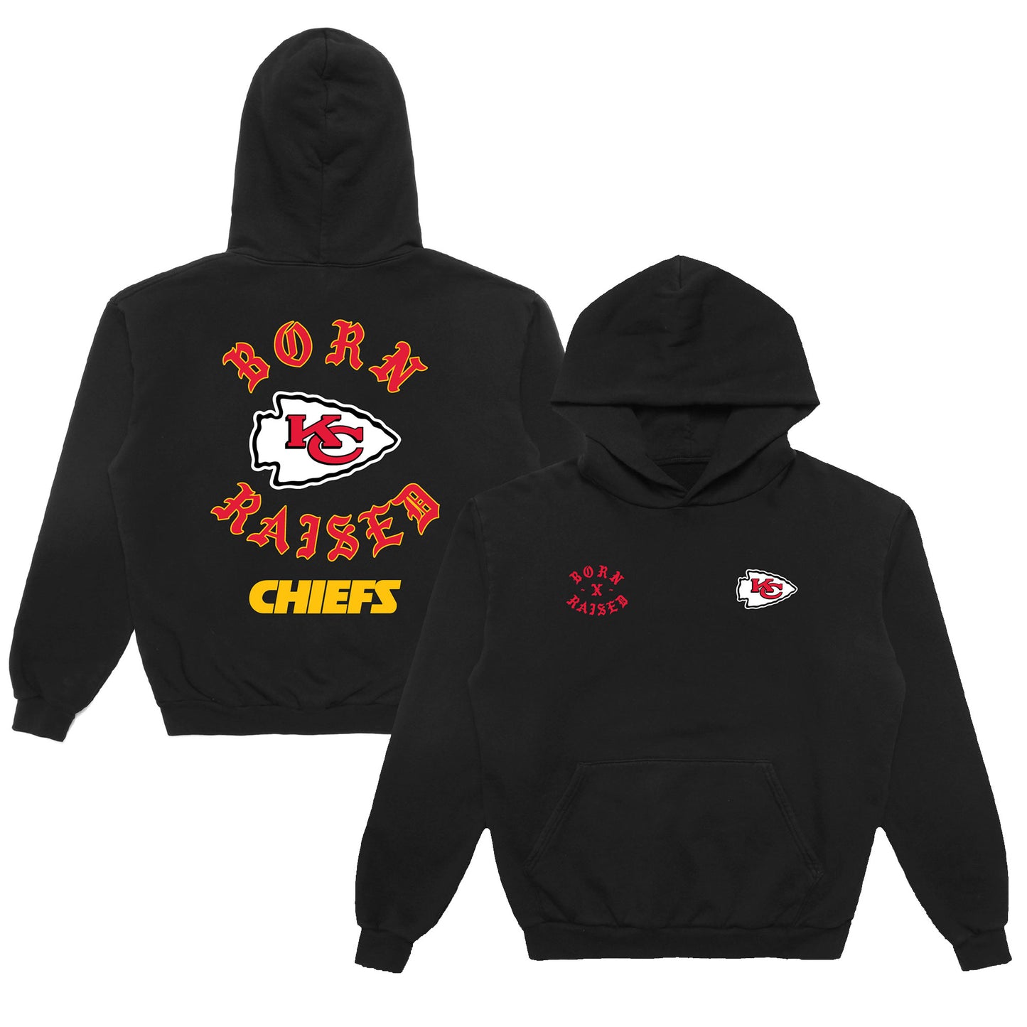 Unisex Born x Raised Black Kansas City Chiefs Pullover Hoodie