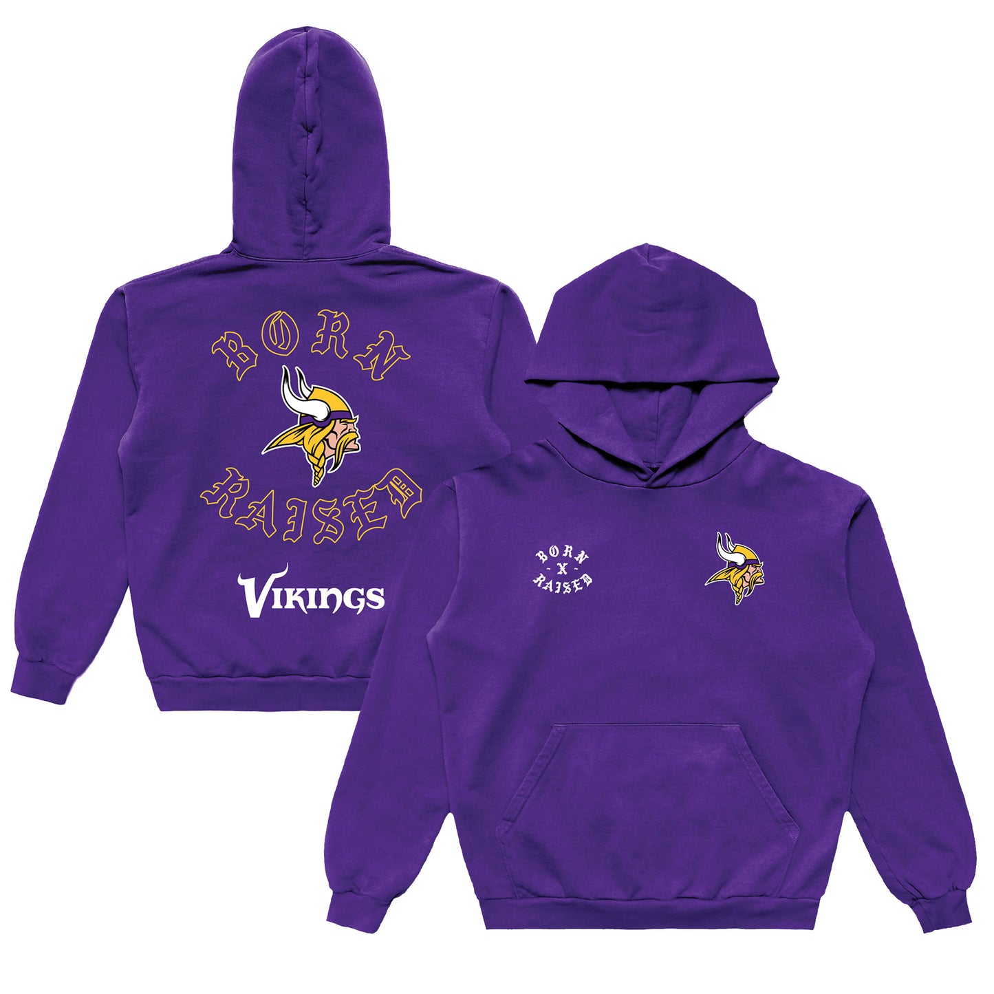 Unisex Born x Raised Purple Minnesota Vikings Pullover Hoodie