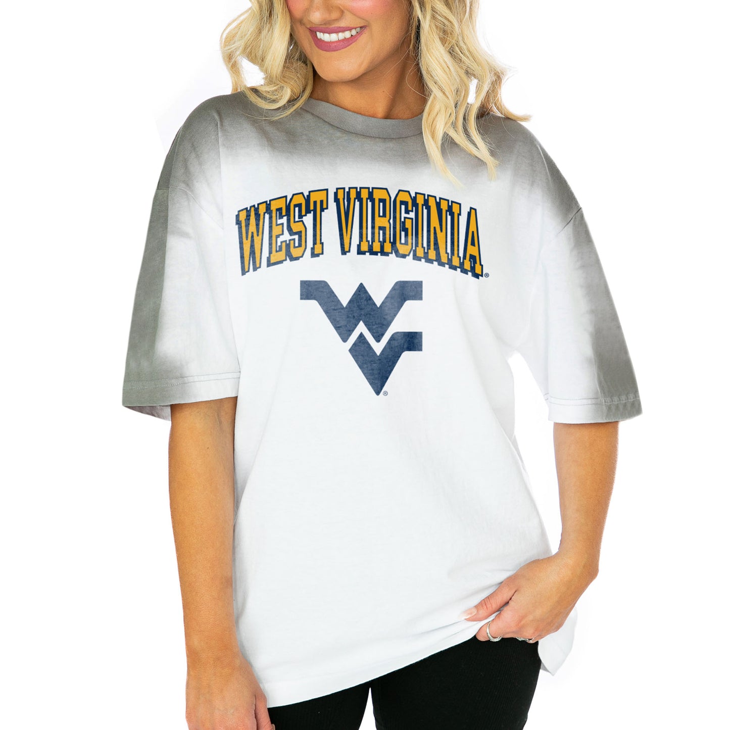 Women's Gameday Couture White West Virginia Mountaineers Interception Oversized T-Shirt